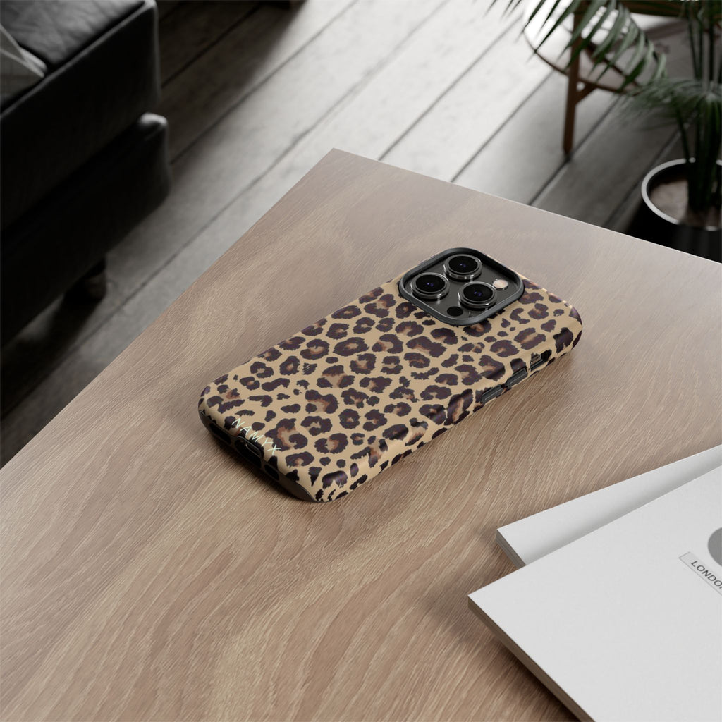 Leopard Print Tough Phone Case – Durable Protective Animal Print Phone Cover