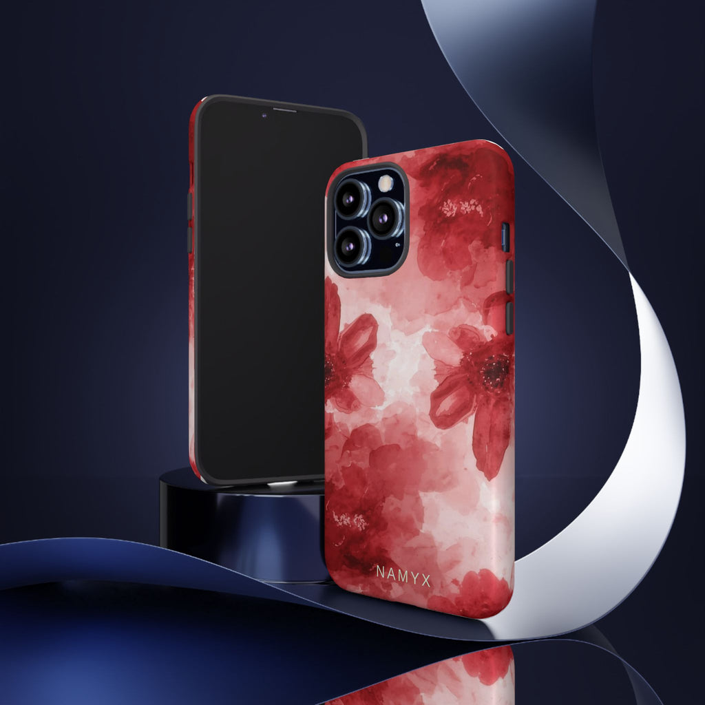 Floral Red Watercolor Tough Phone Case