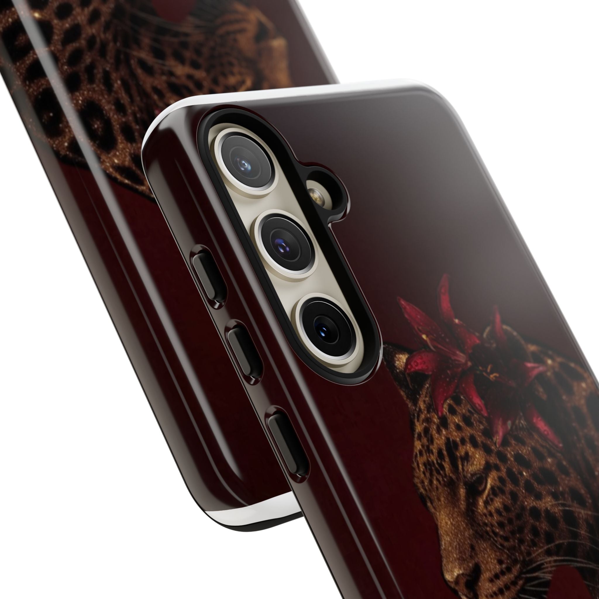 Leopard Floral Tough Phone Case