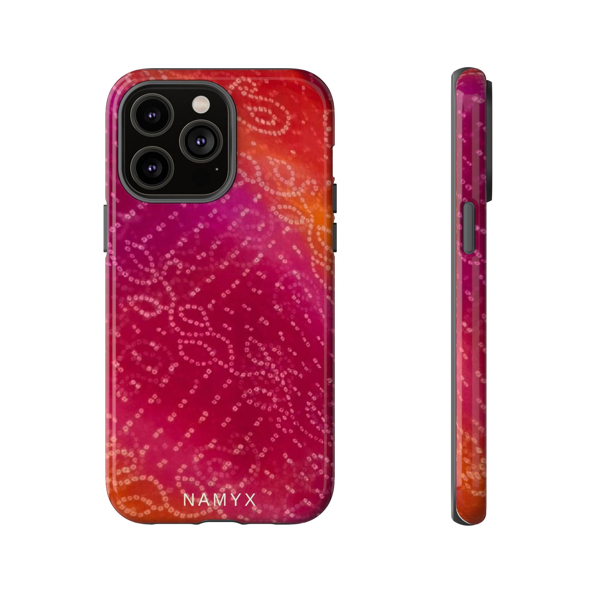 Floral Bandana Tough Case — Protective Phone Case with Pink Orange Paisley Design