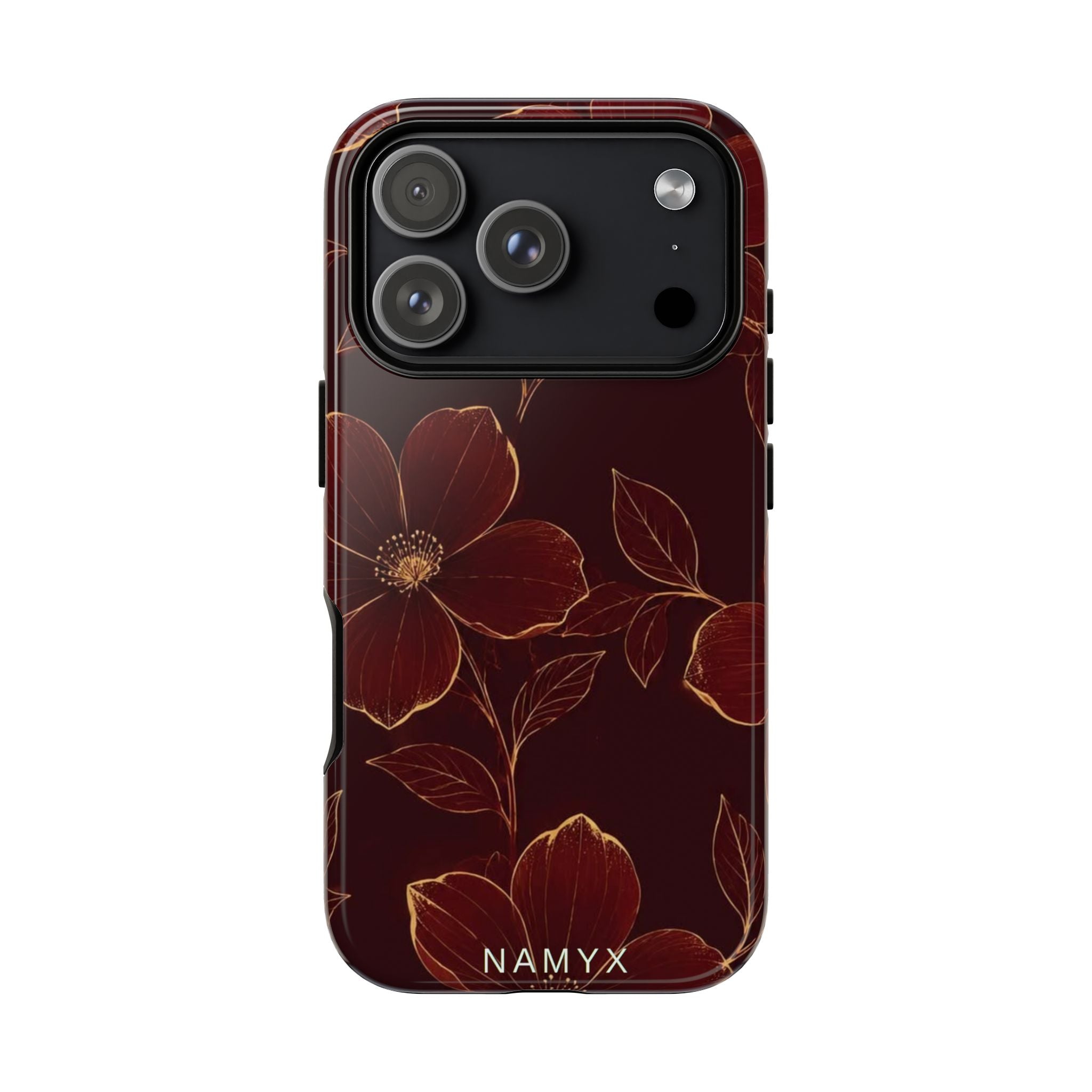 Floral Tough Case — Dark Red Botanical Phone Case