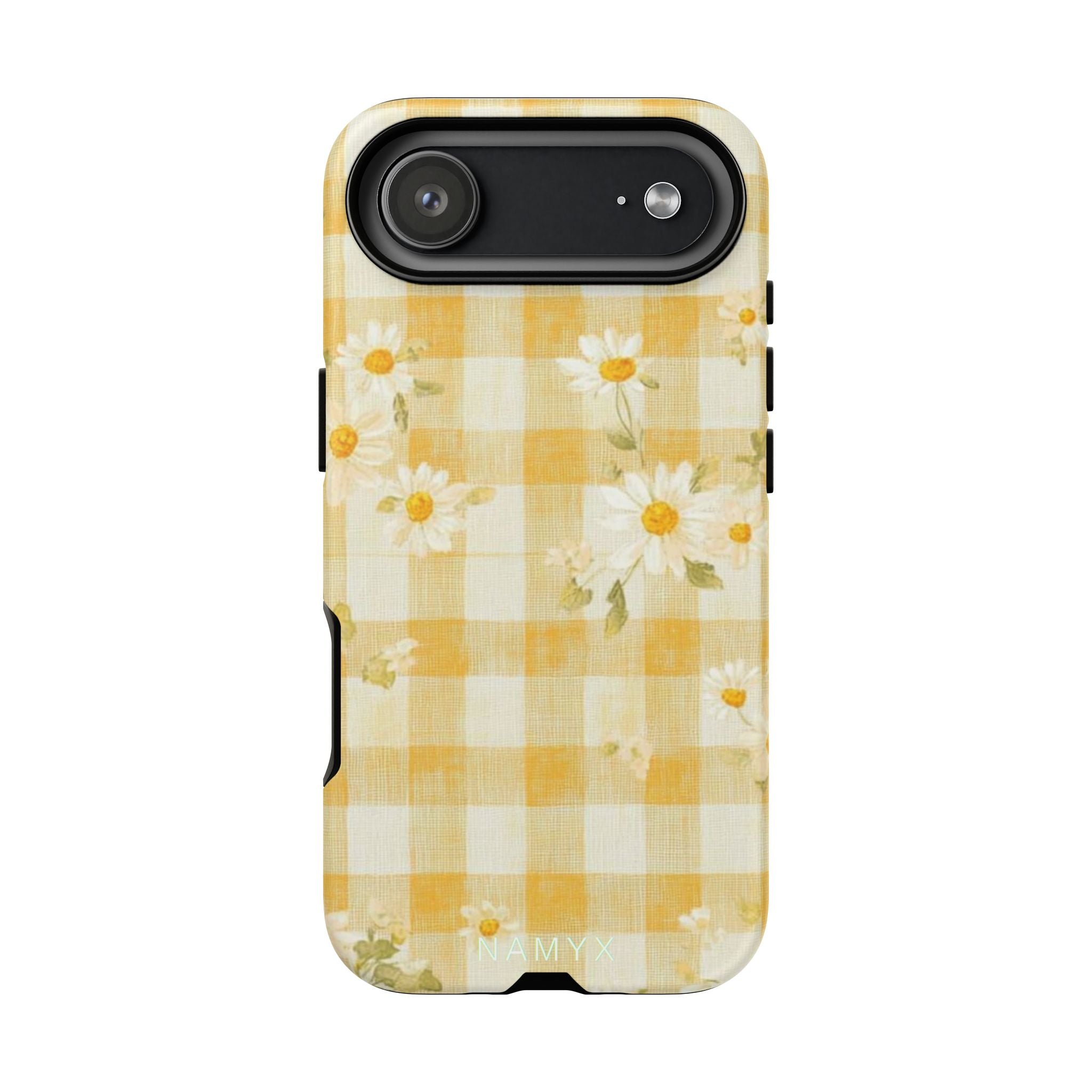 Daisy Gingham Tough Phone Case — Yellow Floral Protective Cover