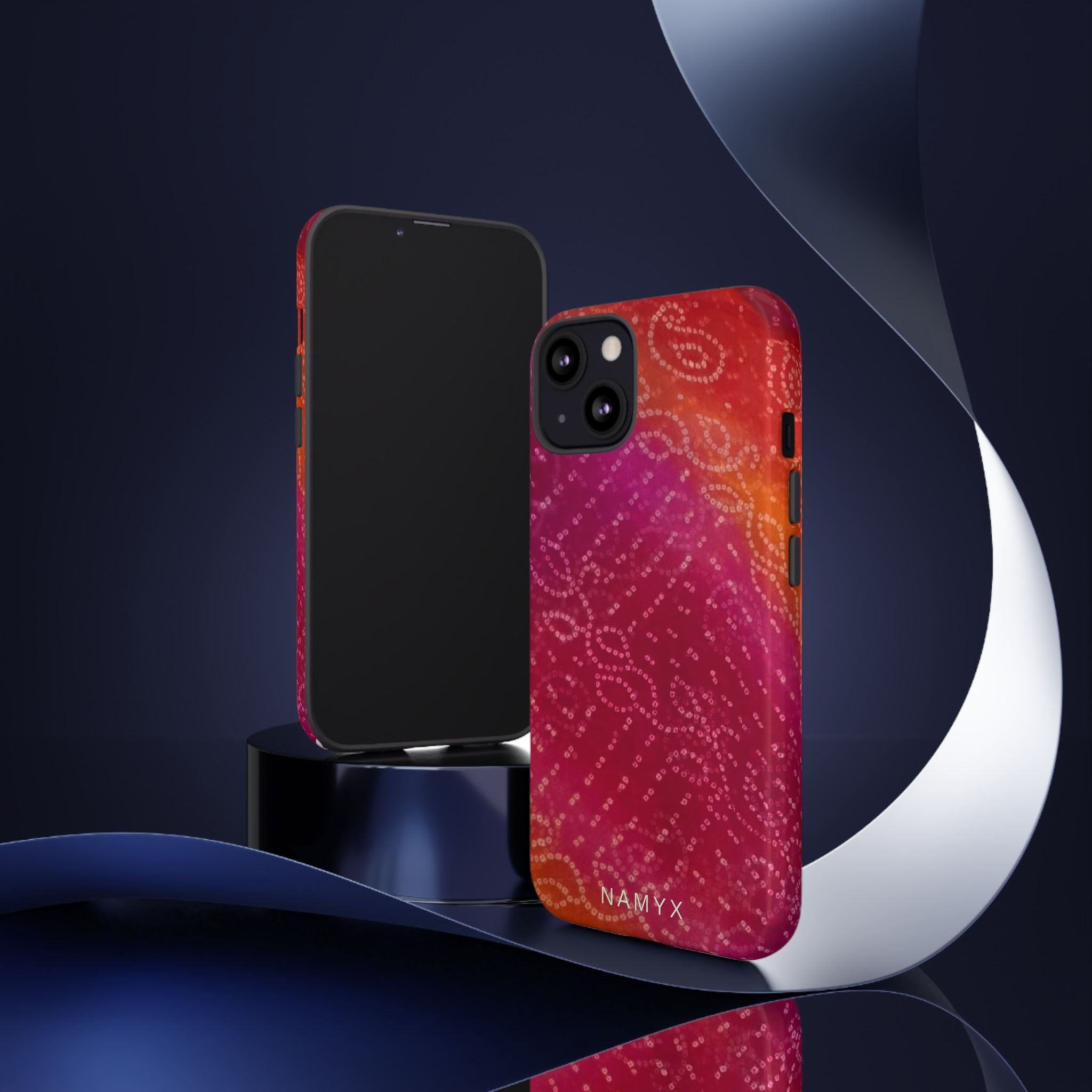Floral Bandana Tough Case — Protective Phone Case with Pink Orange Paisley Design