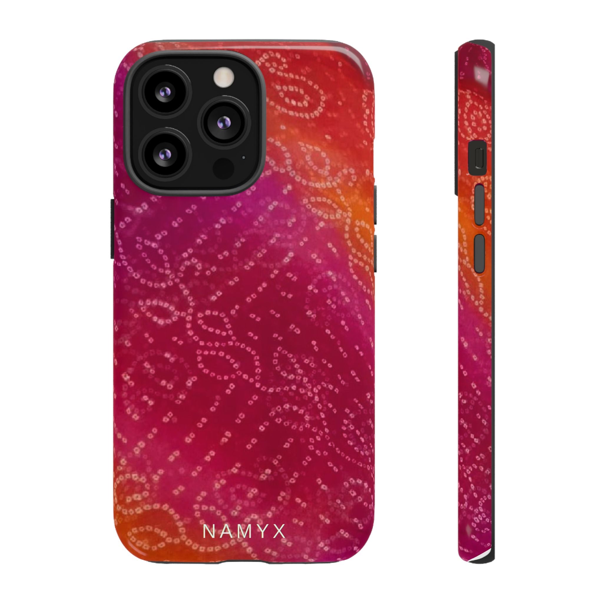 Floral Bandana Tough Case — Protective Phone Case with Pink Orange Paisley Design