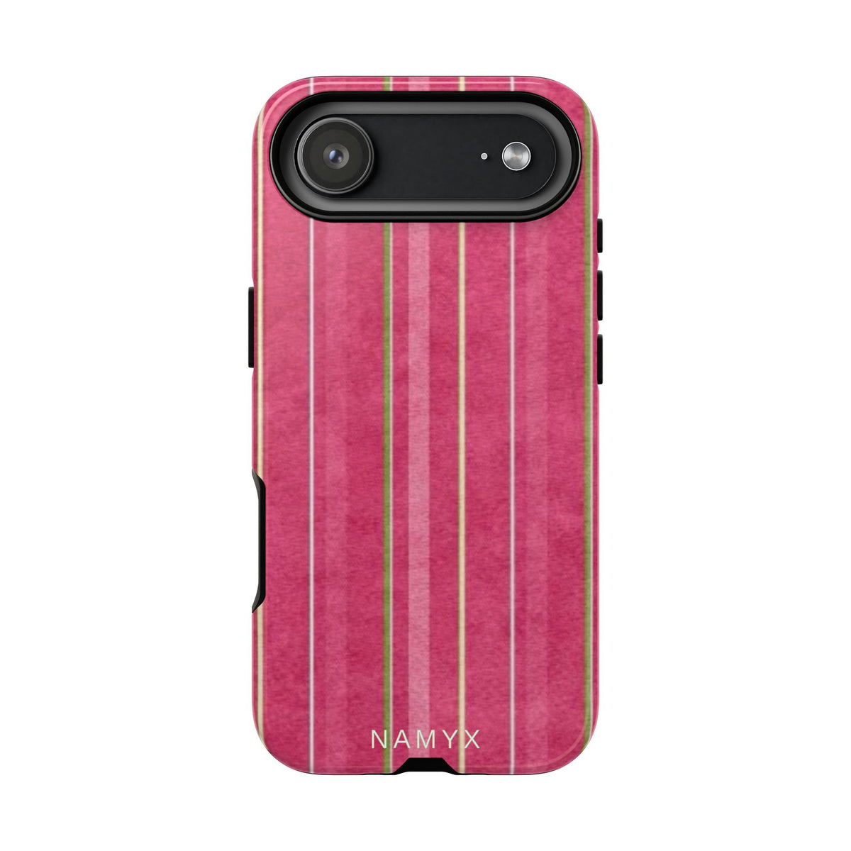 Pink Vertical Stripe Tough Phone Case — Durable Protective iPhone Cover with Subtle Vintage Stripes