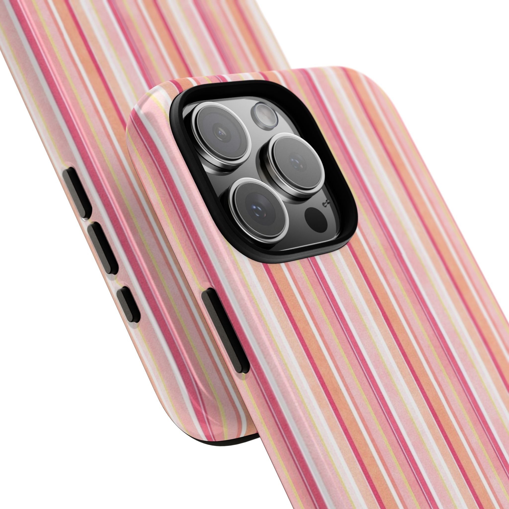 Pink Vintage Stripe Tough Phone Case