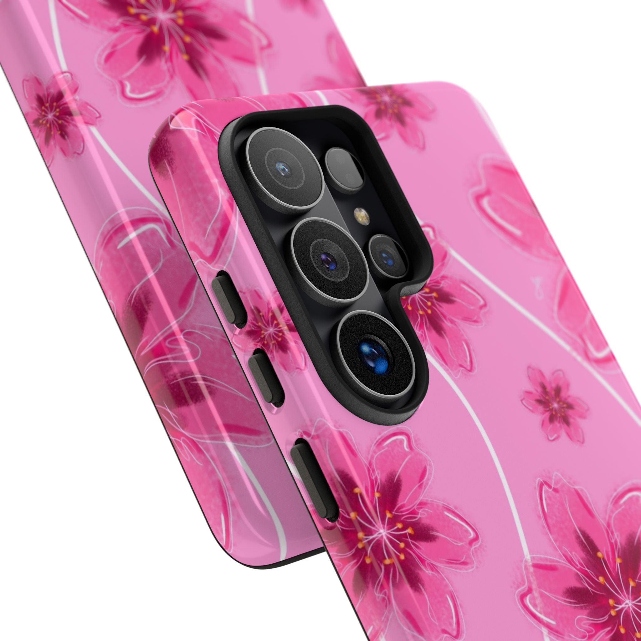 Pink Cherry Blossom Tough Phone Case — Floral Protective Cover