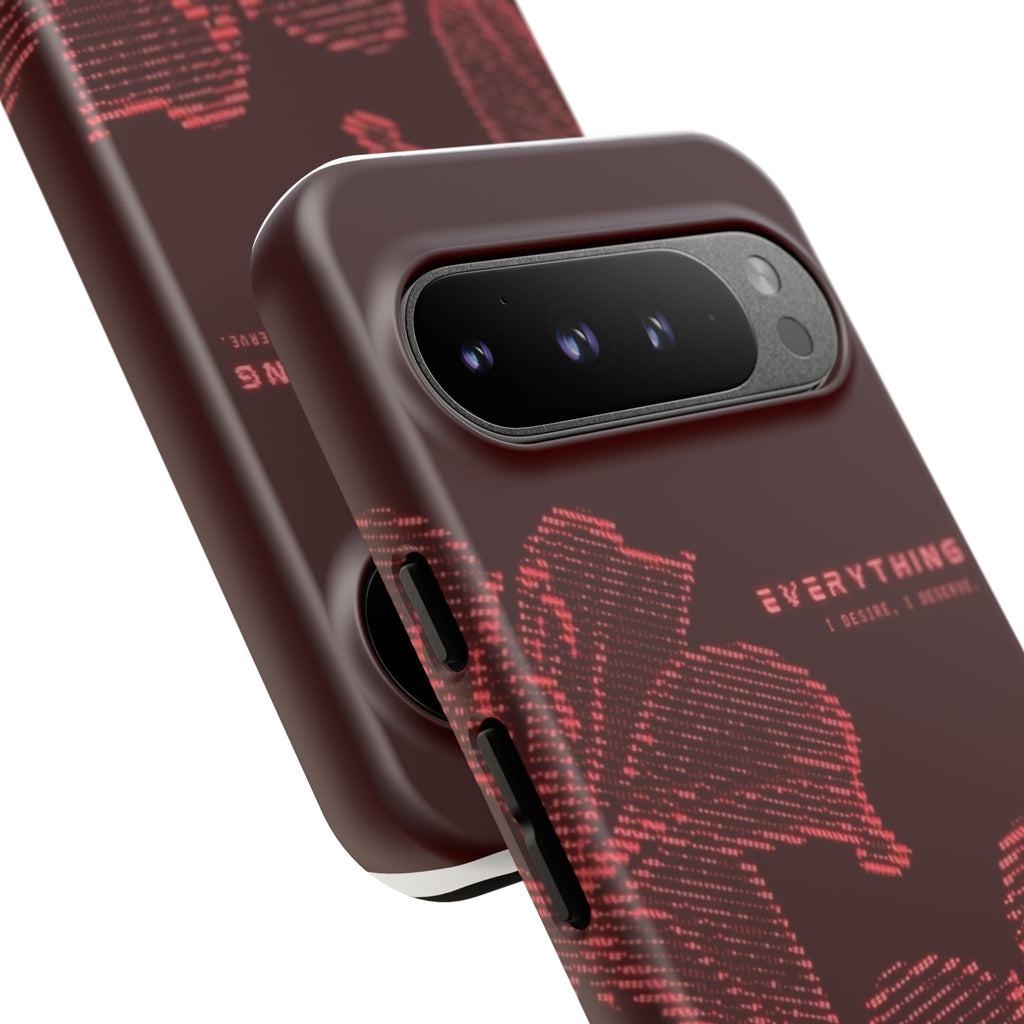 Floral Tough Phone Case — 'Everything' Burgundy Protective Cover