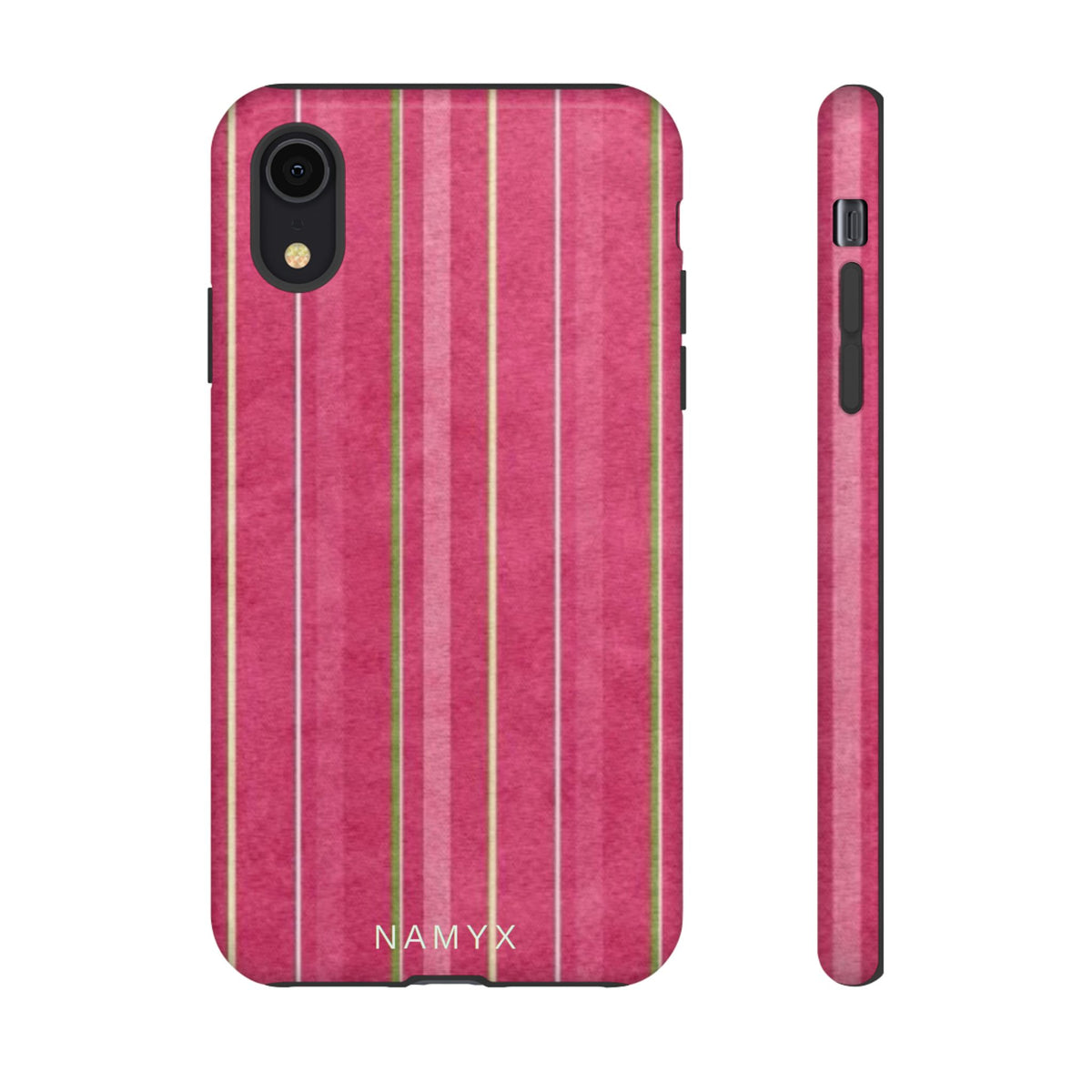 Pink Vertical Stripe Tough Phone Case — Durable Protective iPhone Cover with Subtle Vintage Stripes