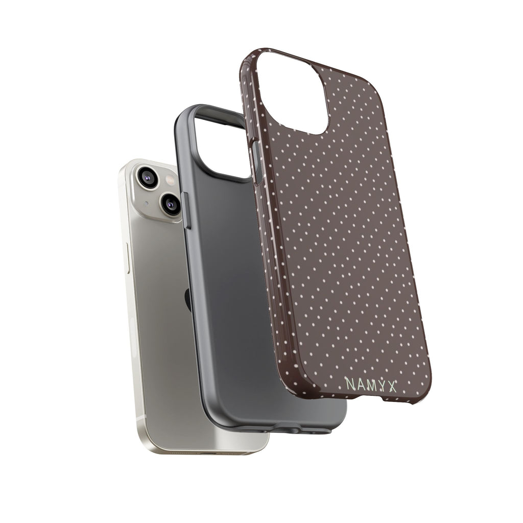 Brown Polka Dot Tough Phone Case - Slim Protective iPhone Cover