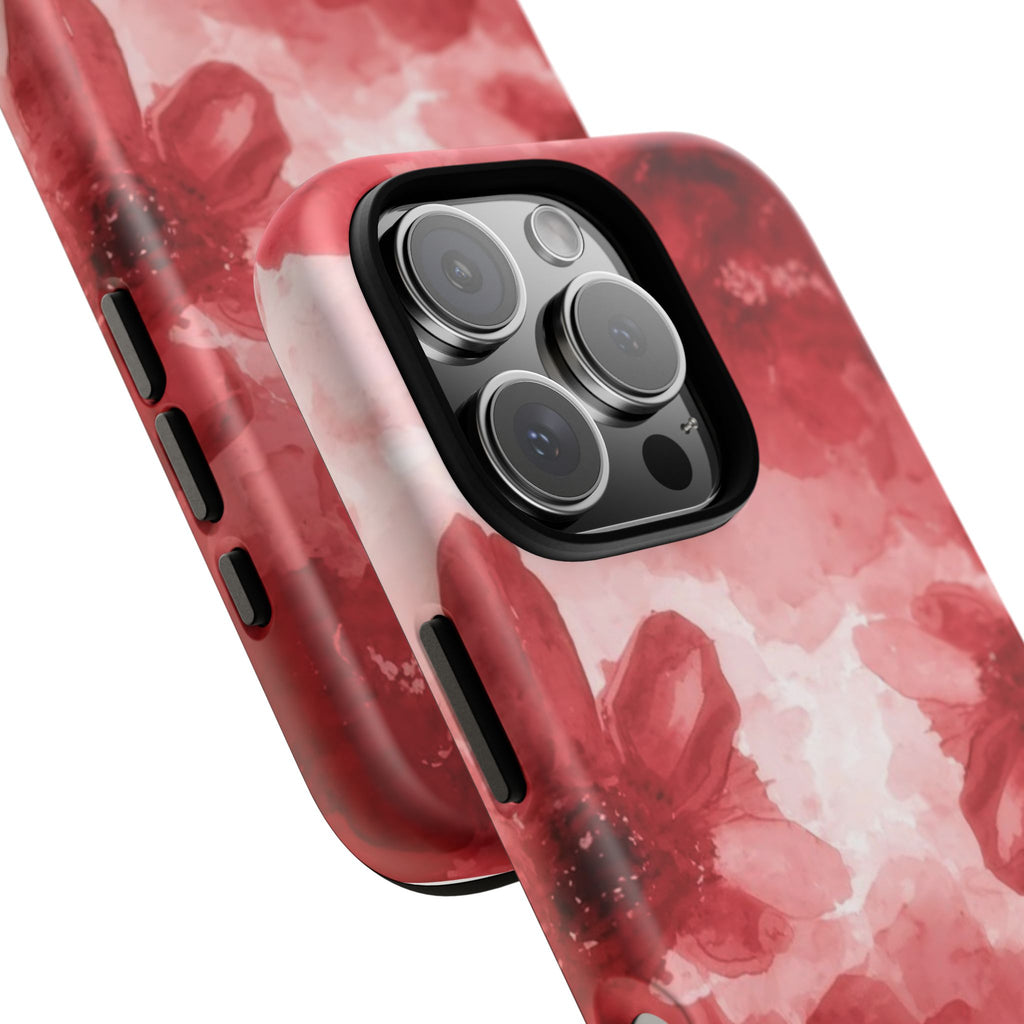 Floral Red Watercolor Tough Phone Case