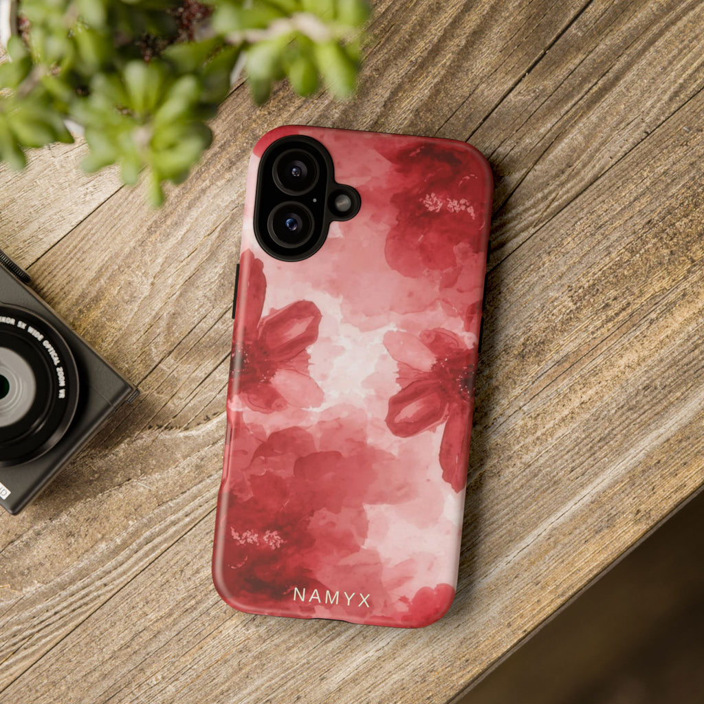 Floral Red Watercolor Tough Phone Case