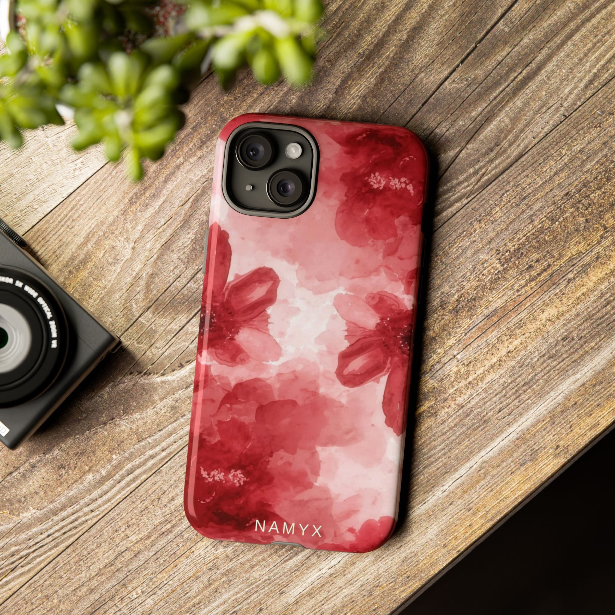 Floral Red Watercolor Tough Phone Case