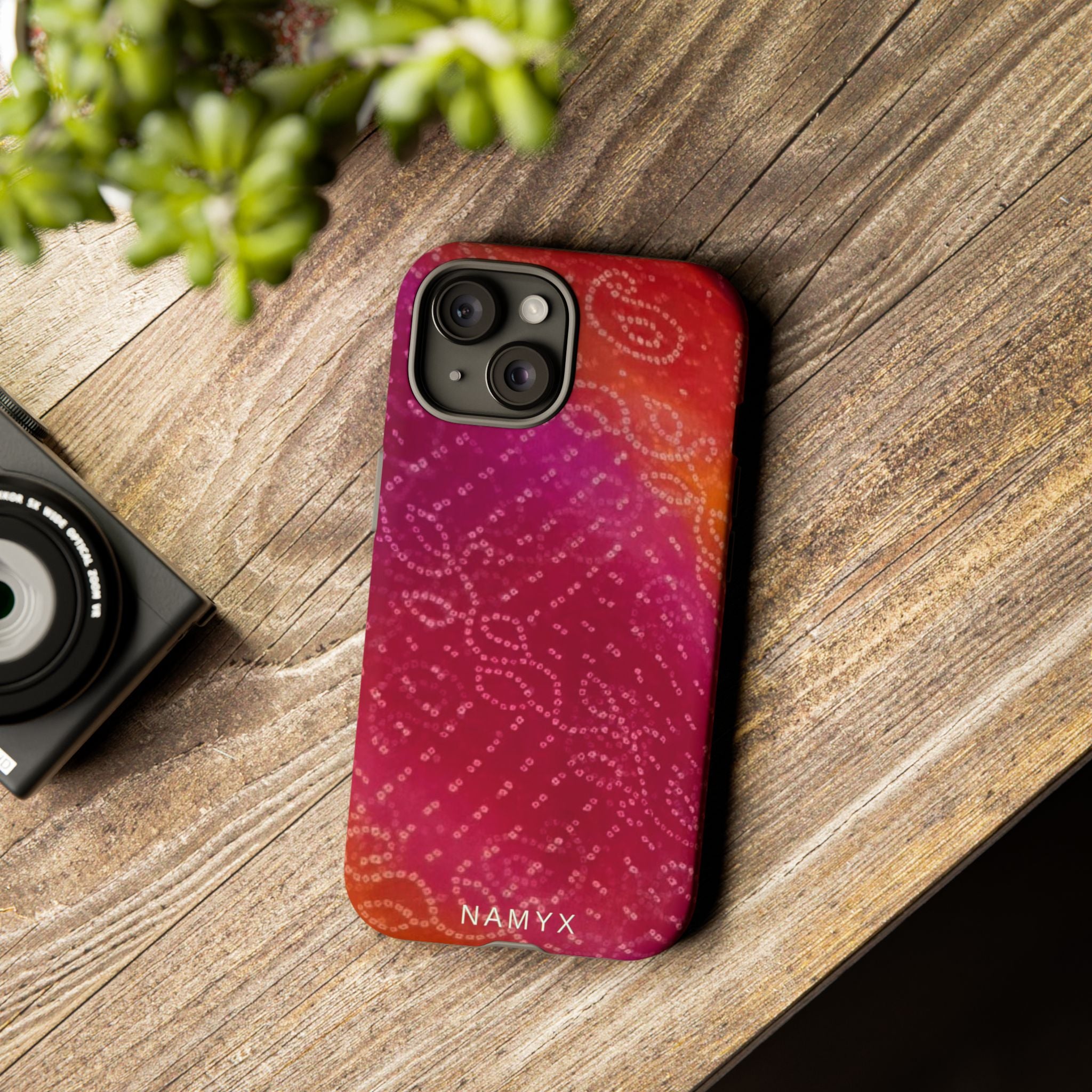 Floral Bandana Tough Case — Protective Phone Case with Pink Orange Paisley Design