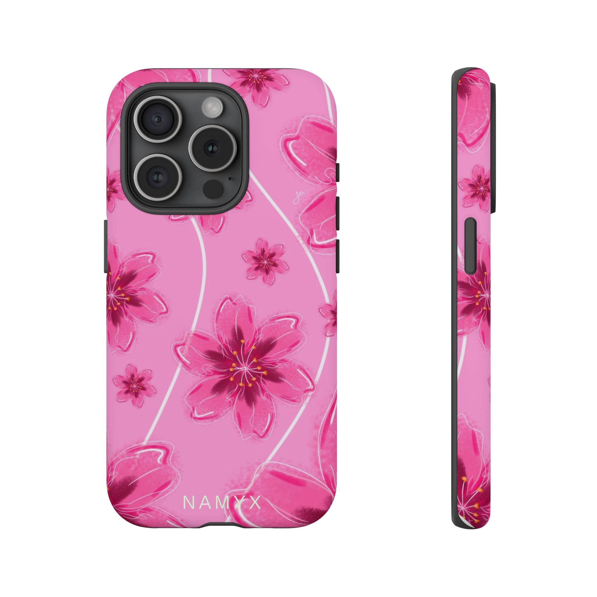 Pink Cherry Blossom Tough Phone Case — Floral Protective Cover