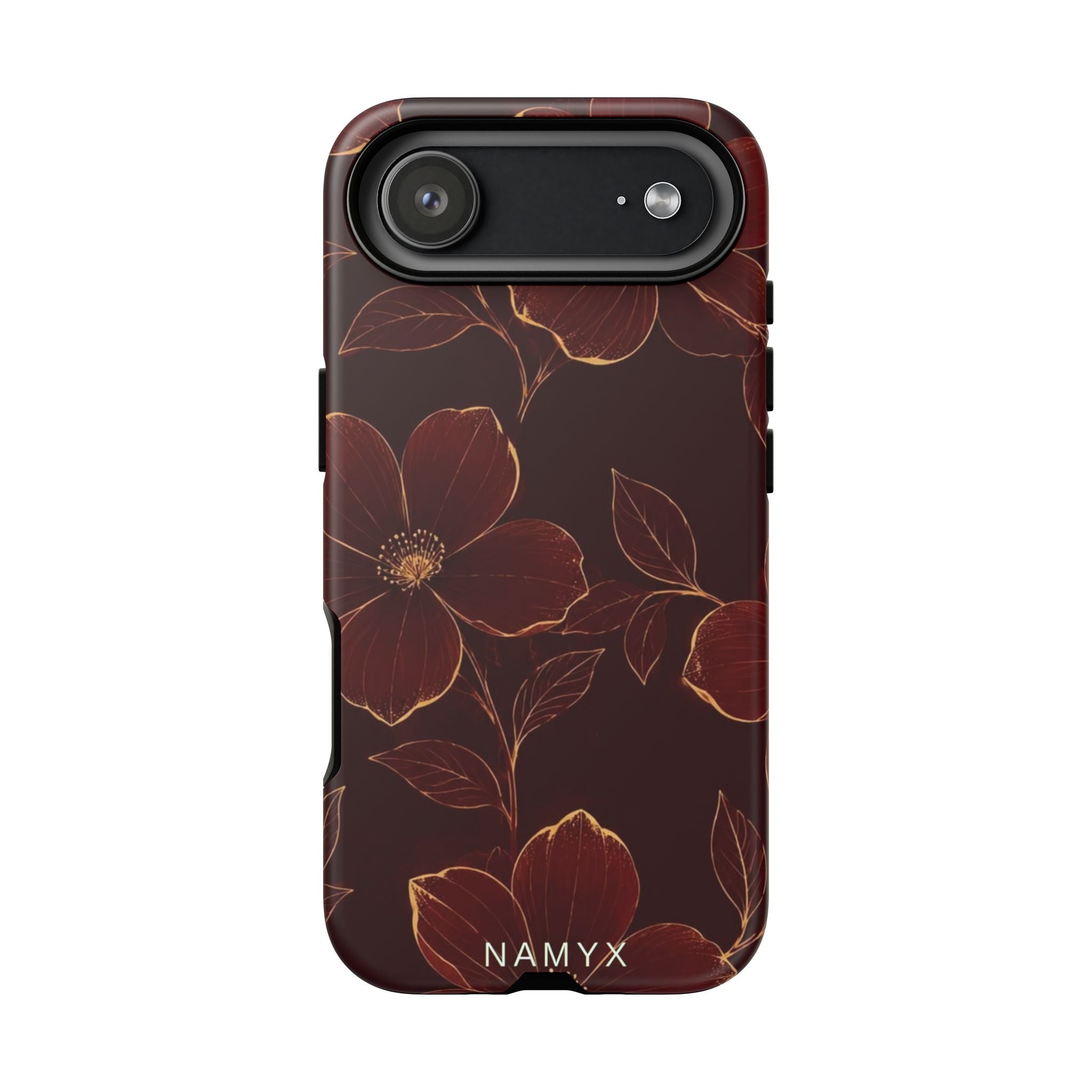 Floral Tough Case — Dark Red Botanical Phone Case