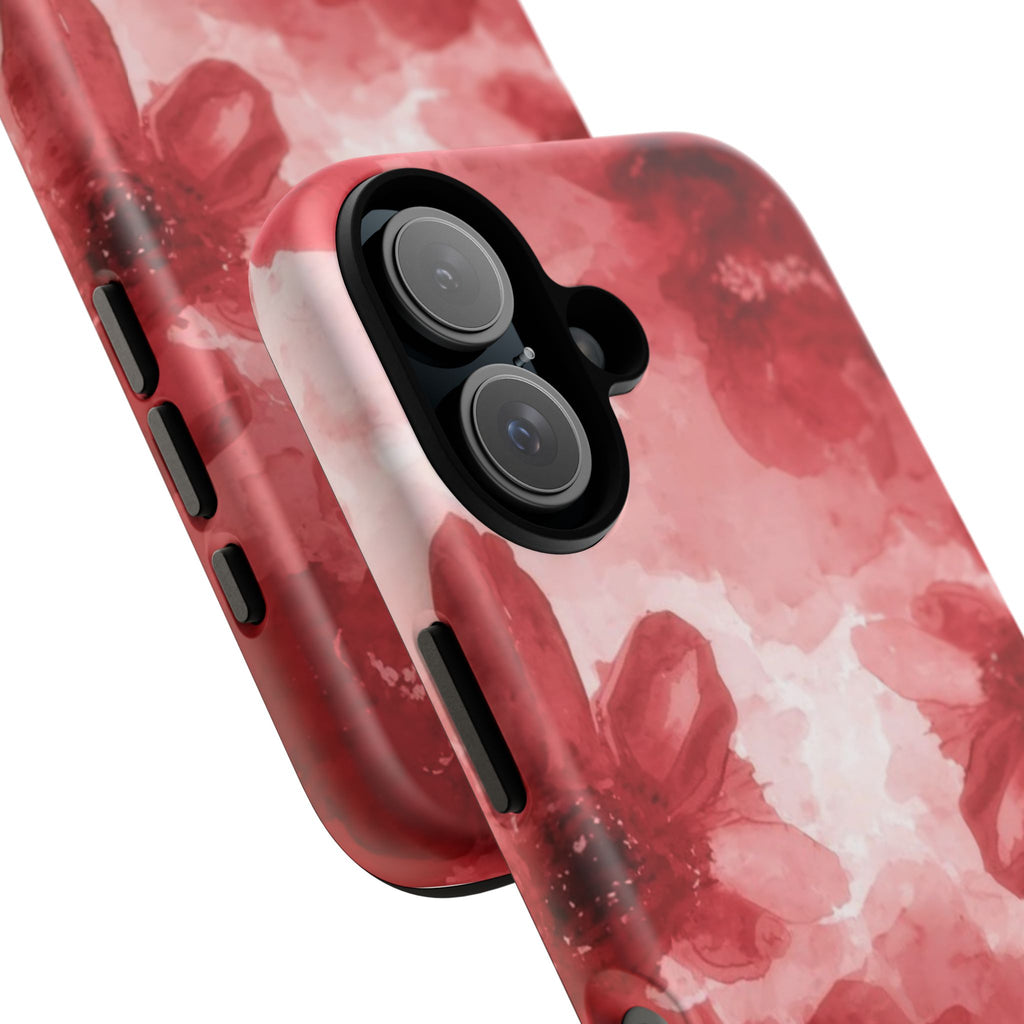 Floral Red Watercolor Tough Phone Case