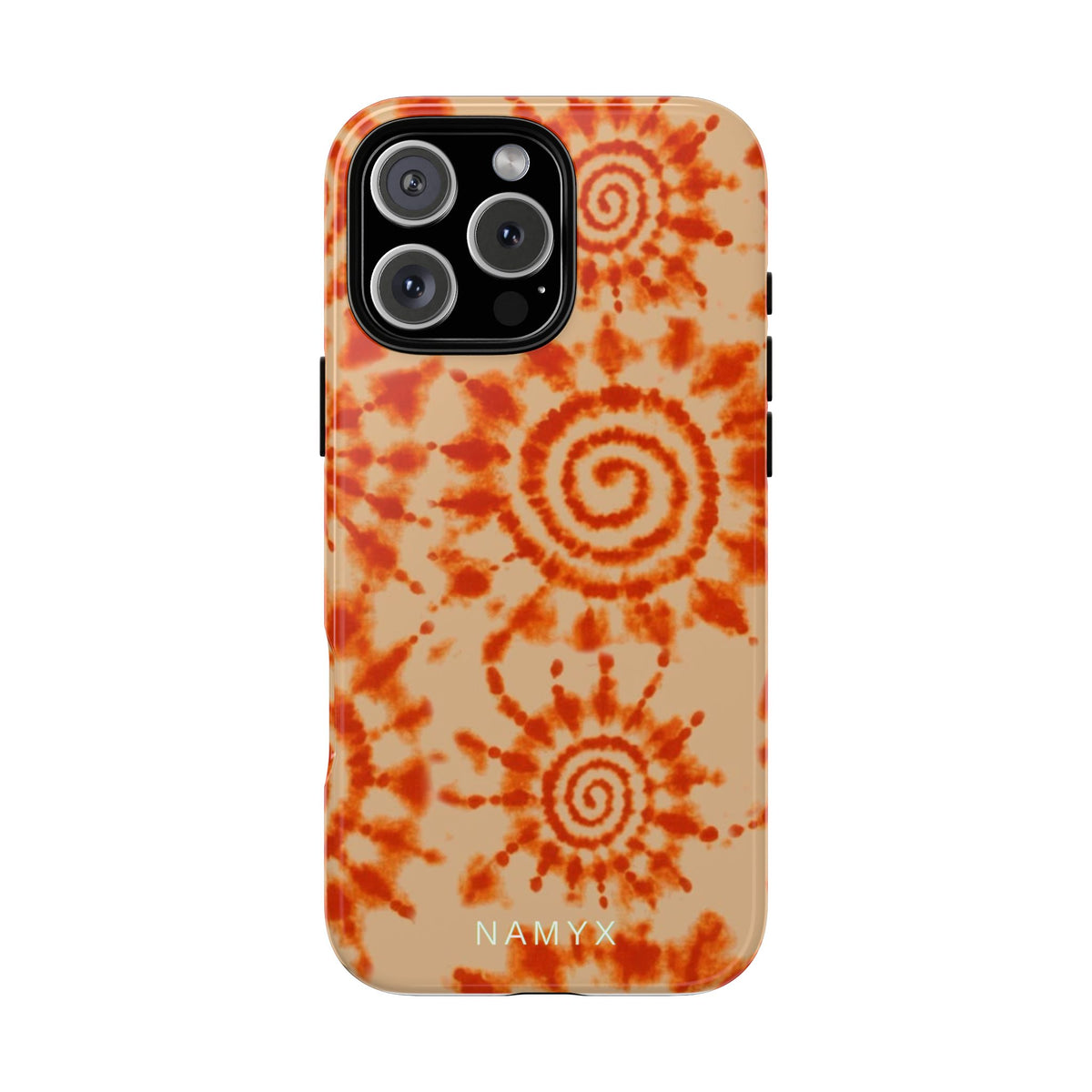 Tie-Dye Spiral Tough Phone Case — Orange Retro Protective Case