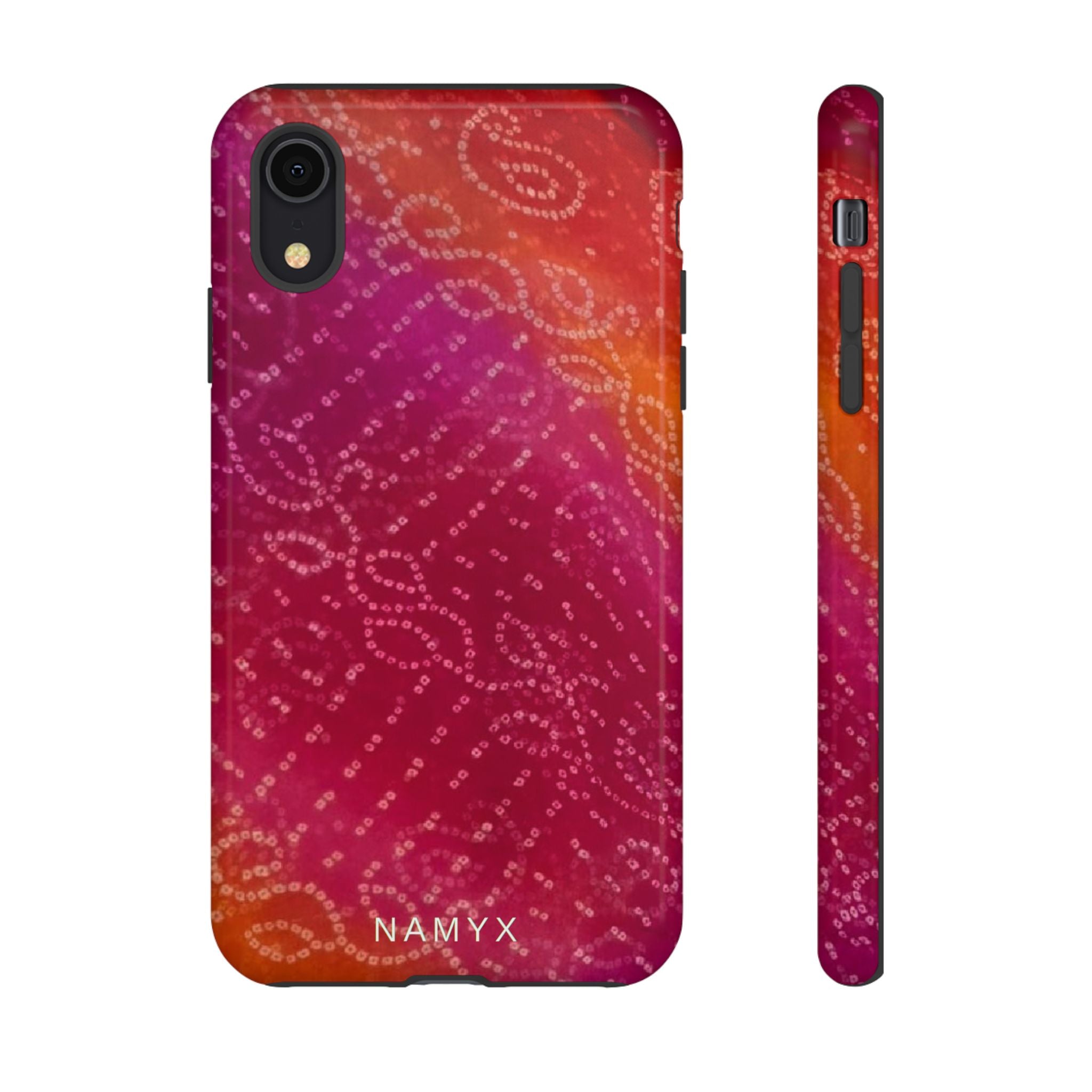 Floral Bandana Tough Case — Protective Phone Case with Pink Orange Paisley Design