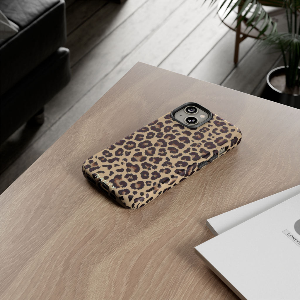 Leopard Print Tough Phone Case – Durable Protective Animal Print Phone Cover