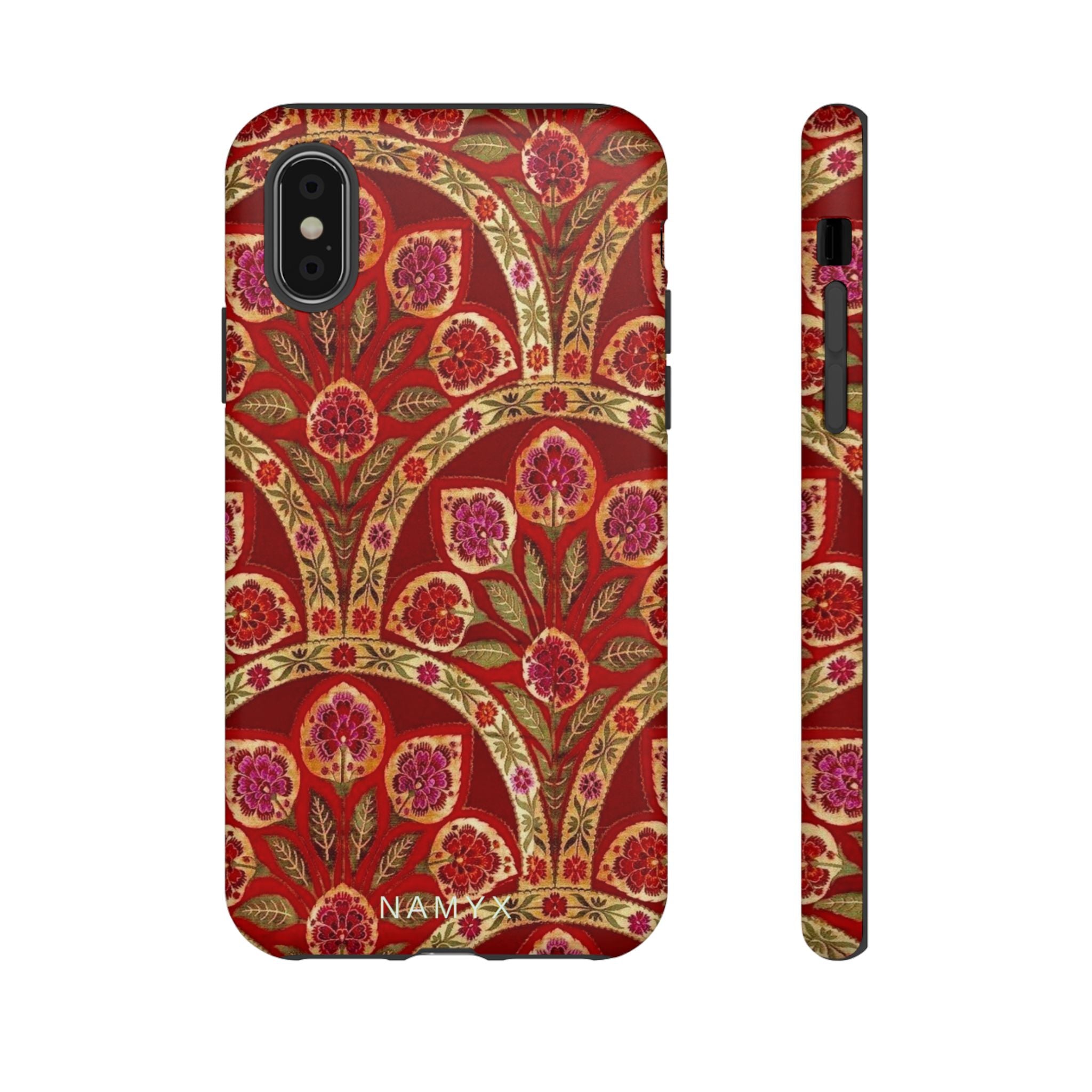 Floral Paisley Tough Phone Case — Red Gold Vintage Pattern