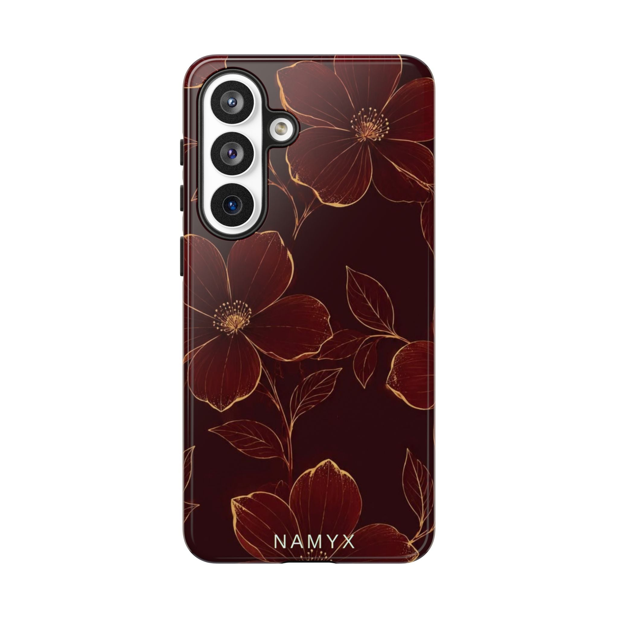 Floral Tough Case — Dark Red Botanical Phone Case