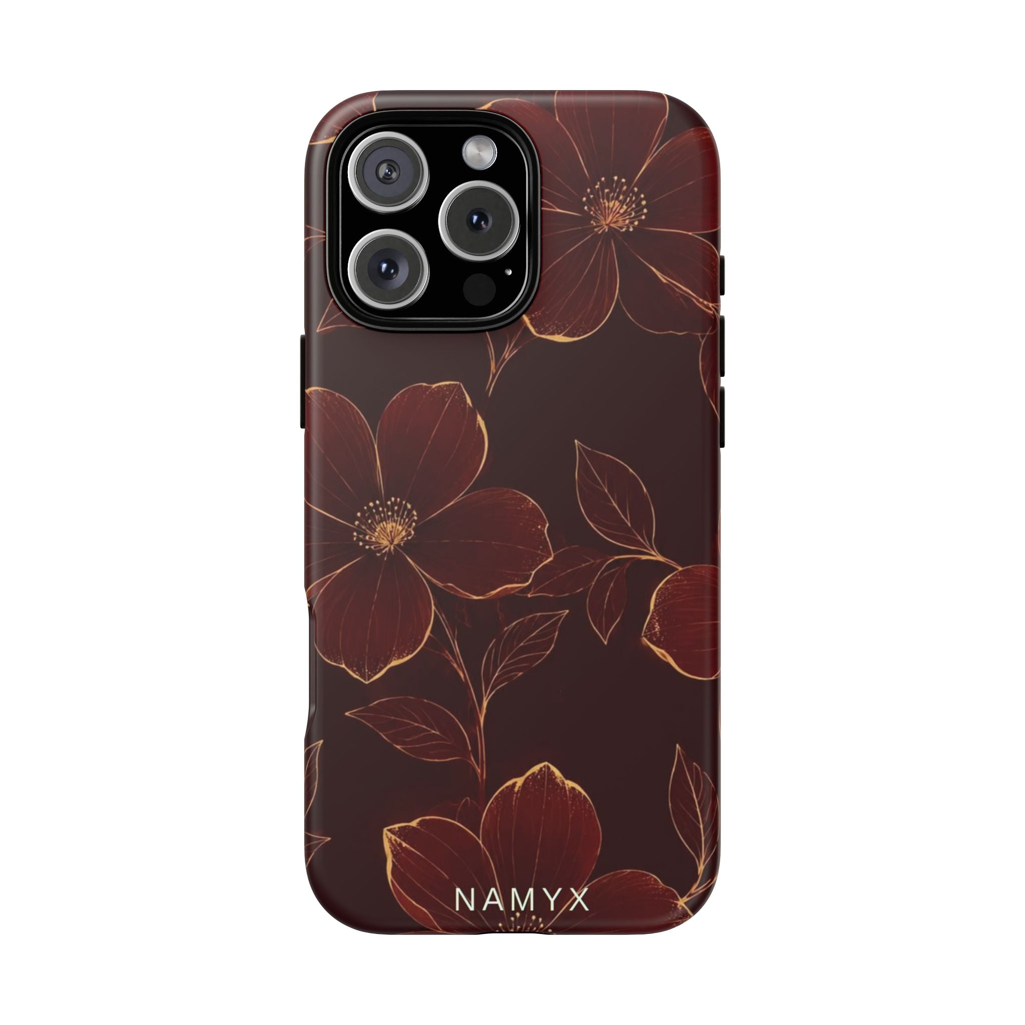 Floral Tough Case — Dark Red Botanical Phone Case