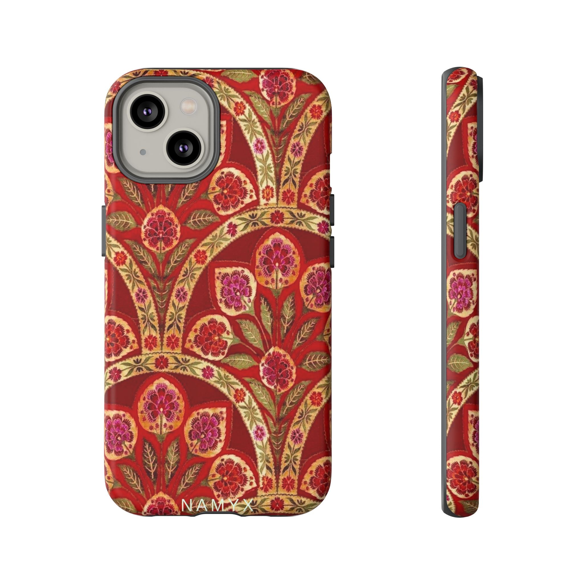 Floral Paisley Tough Phone Case — Red Gold Vintage Pattern