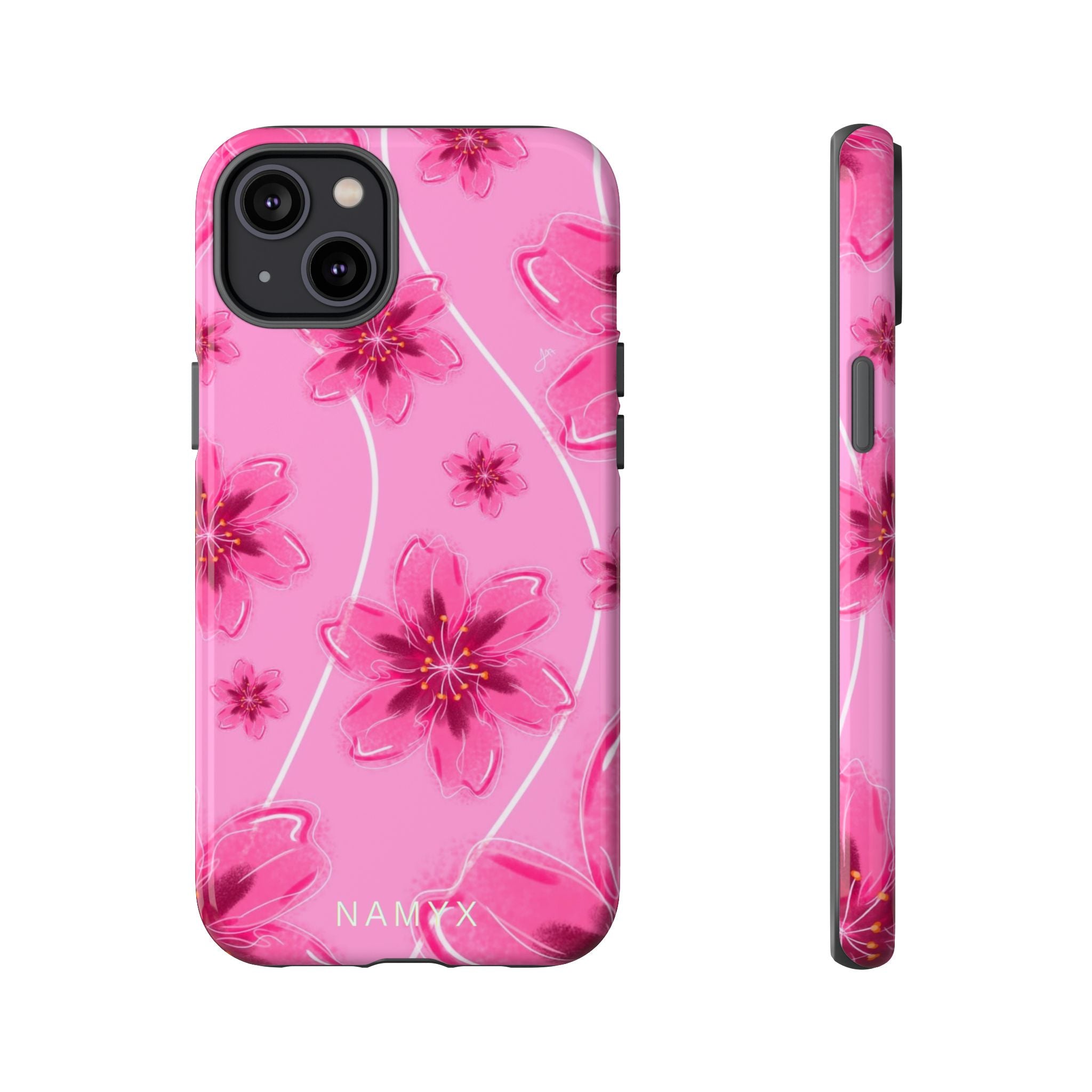 Pink Cherry Blossom Tough Phone Case — Floral Protective Cover