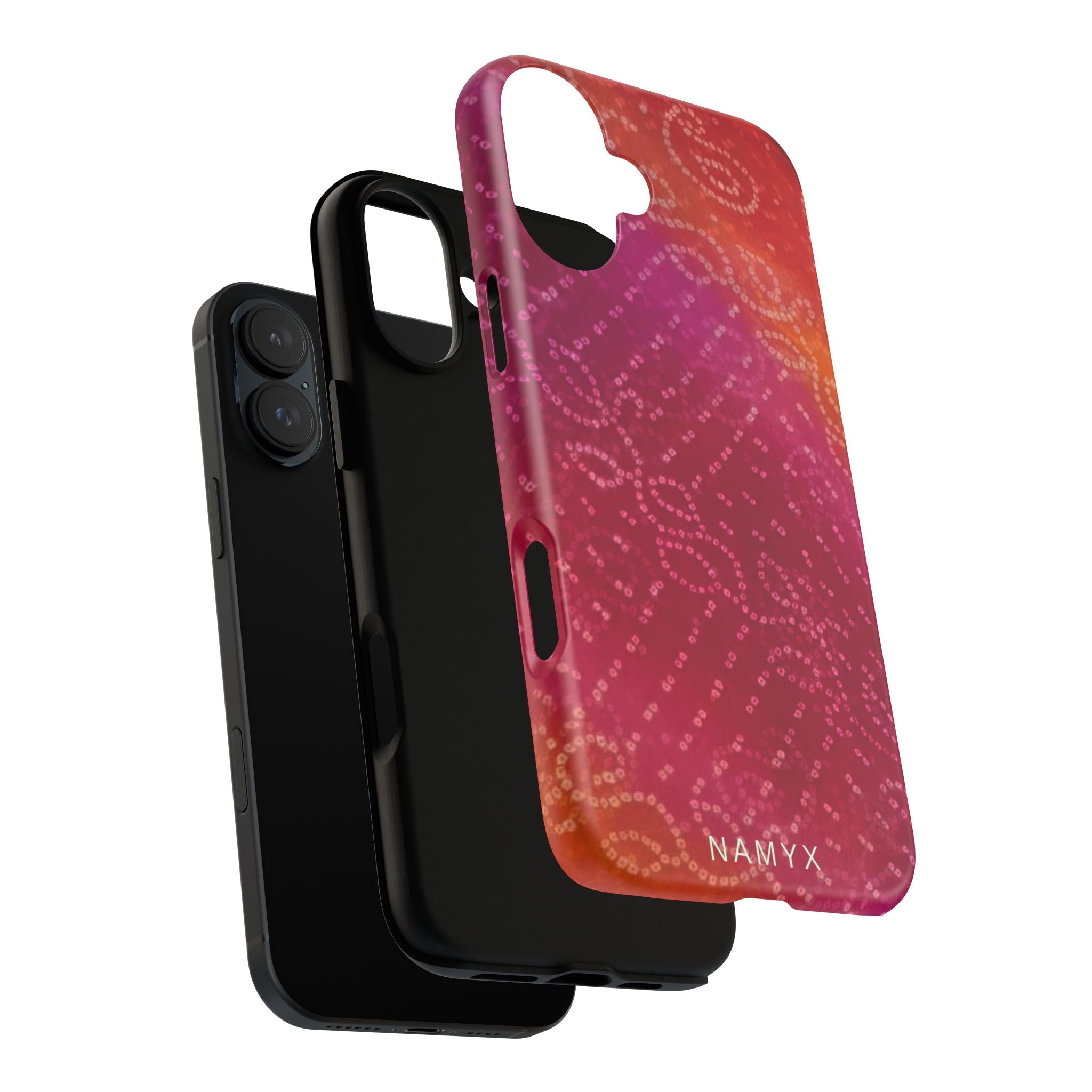 Floral Bandana Tough Case — Protective Phone Case with Pink Orange Paisley Design
