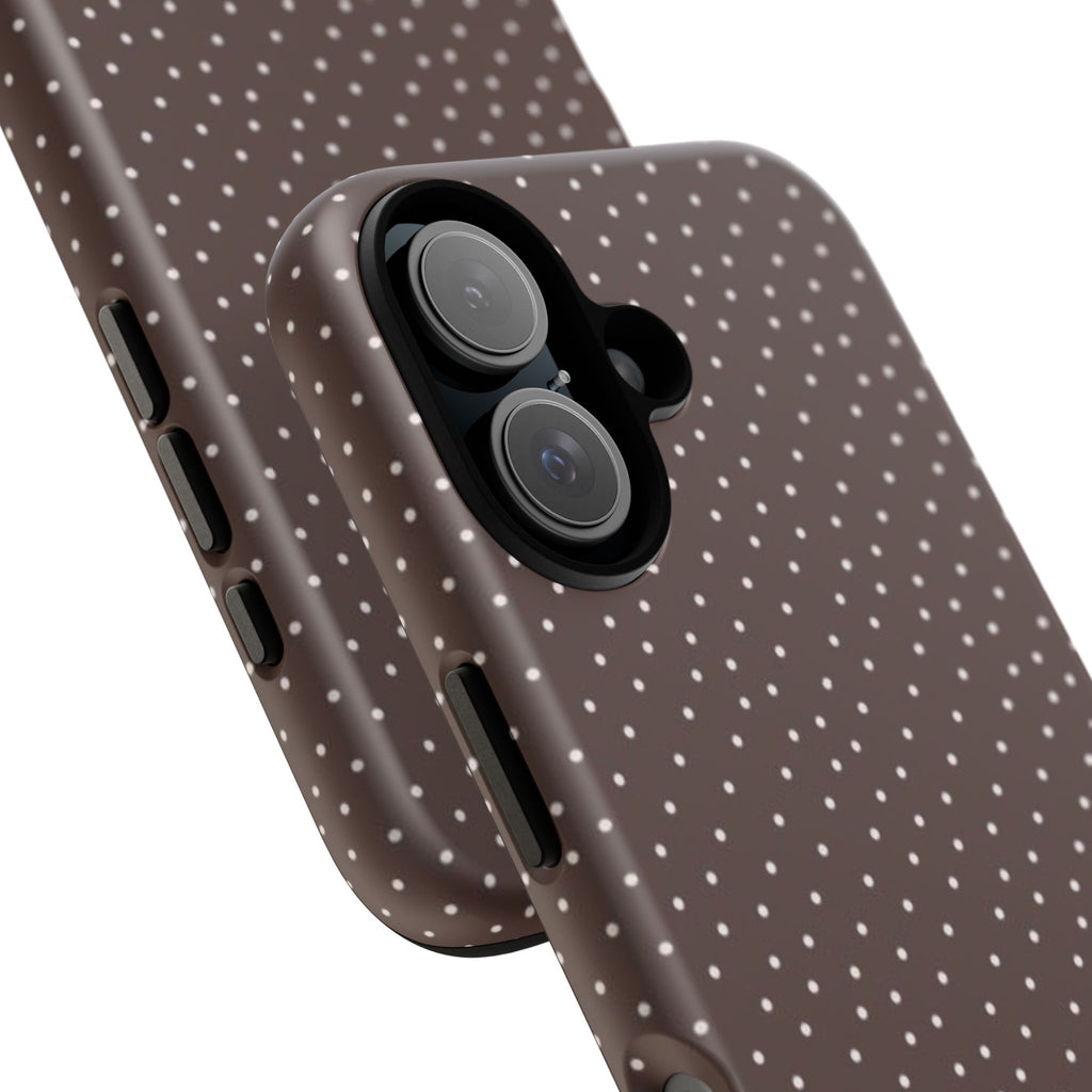 Brown Polka Dot Tough Phone Case - Slim Protective iPhone Cover