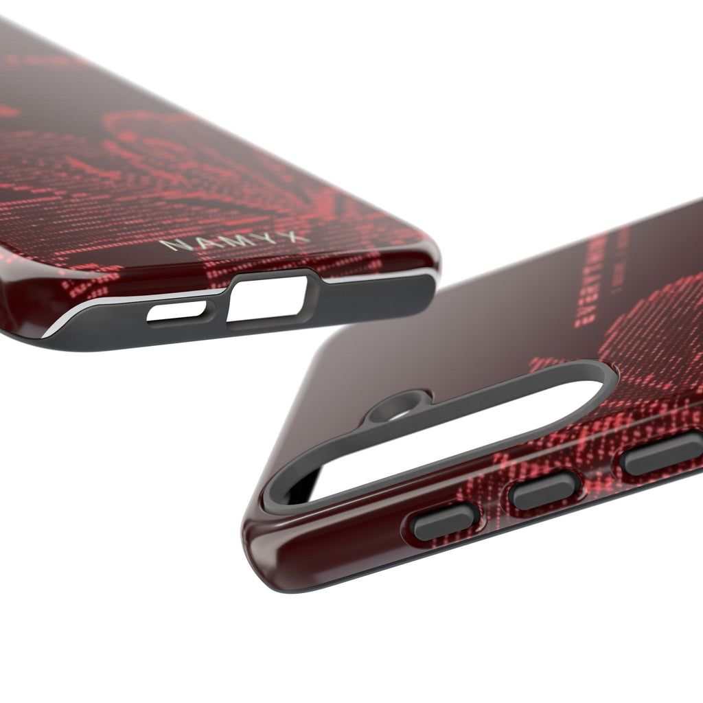 Floral Tough Phone Case — 'Everything' Burgundy Protective Cover