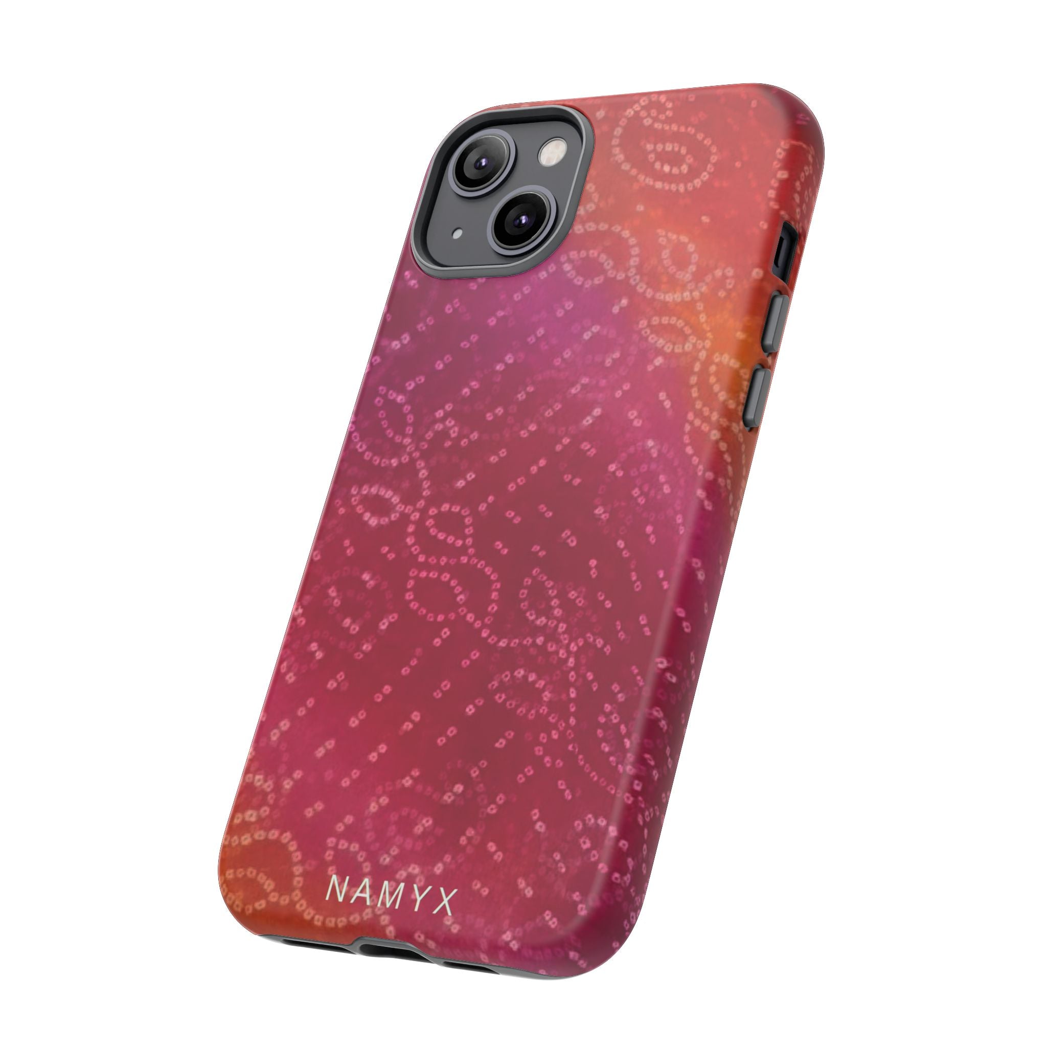 Floral Bandana Tough Case — Protective Phone Case with Pink Orange Paisley Design