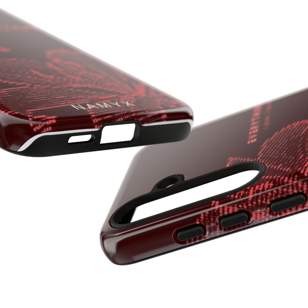 Floral Tough Phone Case — 'Everything' Burgundy Protective Cover