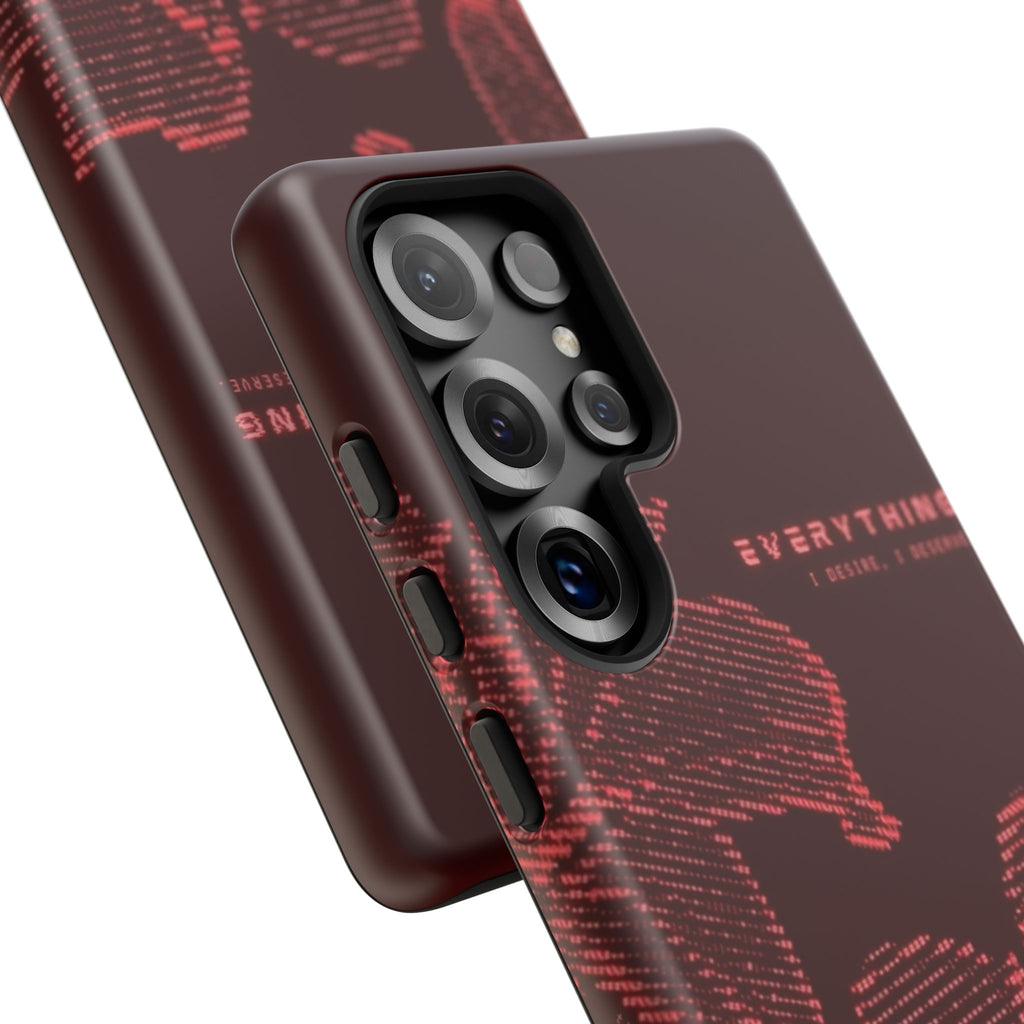 Floral Tough Phone Case — 'Everything' Burgundy Protective Cover