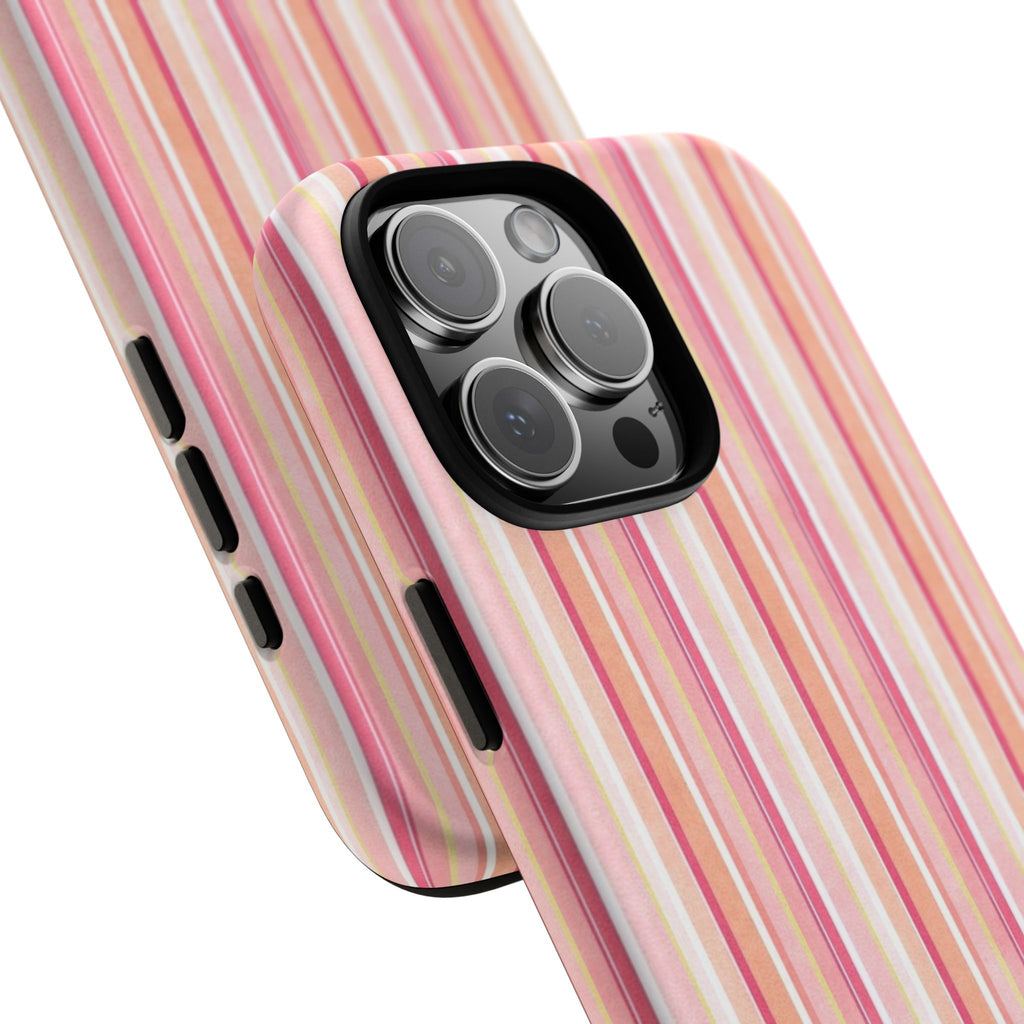 Pink Vintage Stripe Tough Phone Case