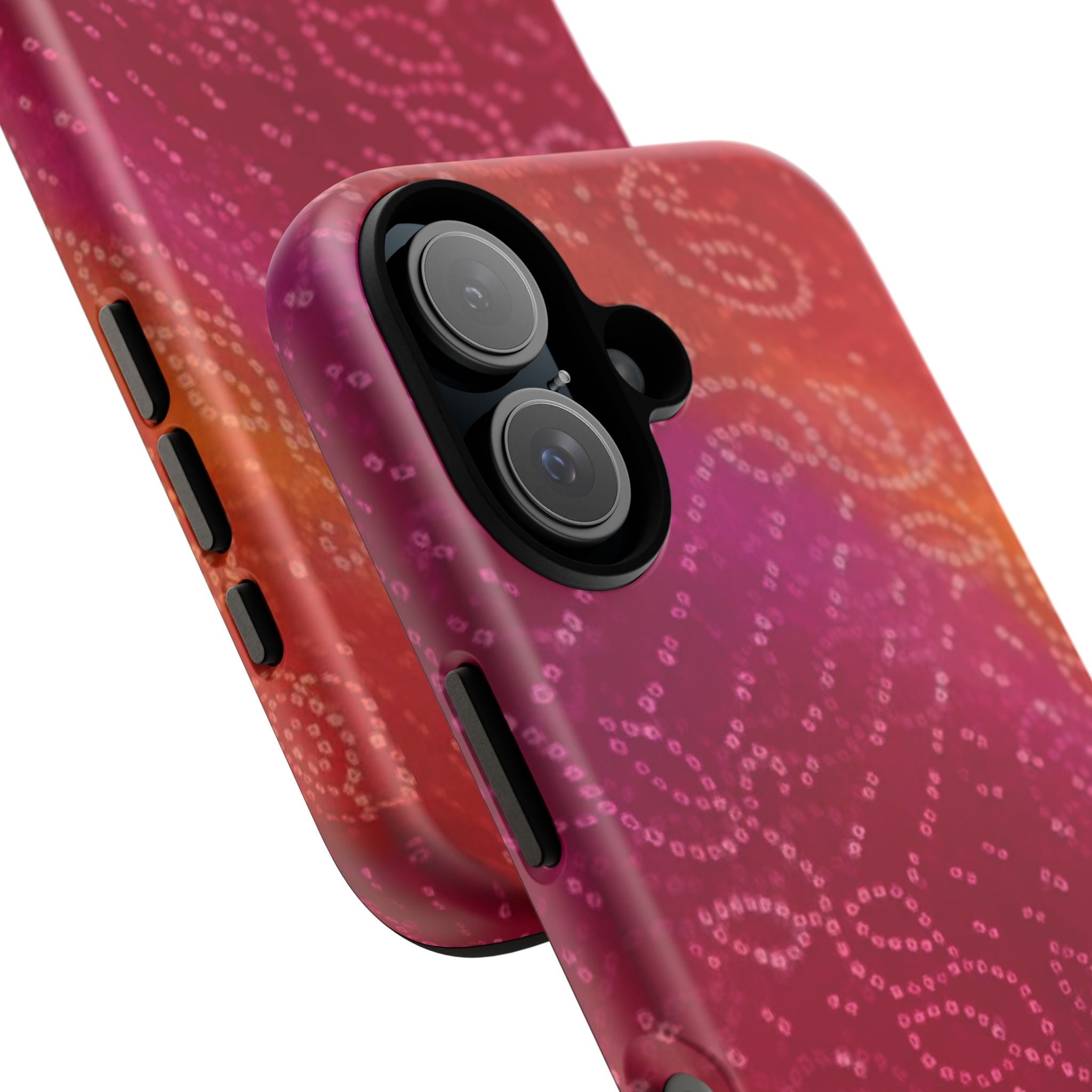 Floral Bandana Tough Case — Protective Phone Case with Pink Orange Paisley Design