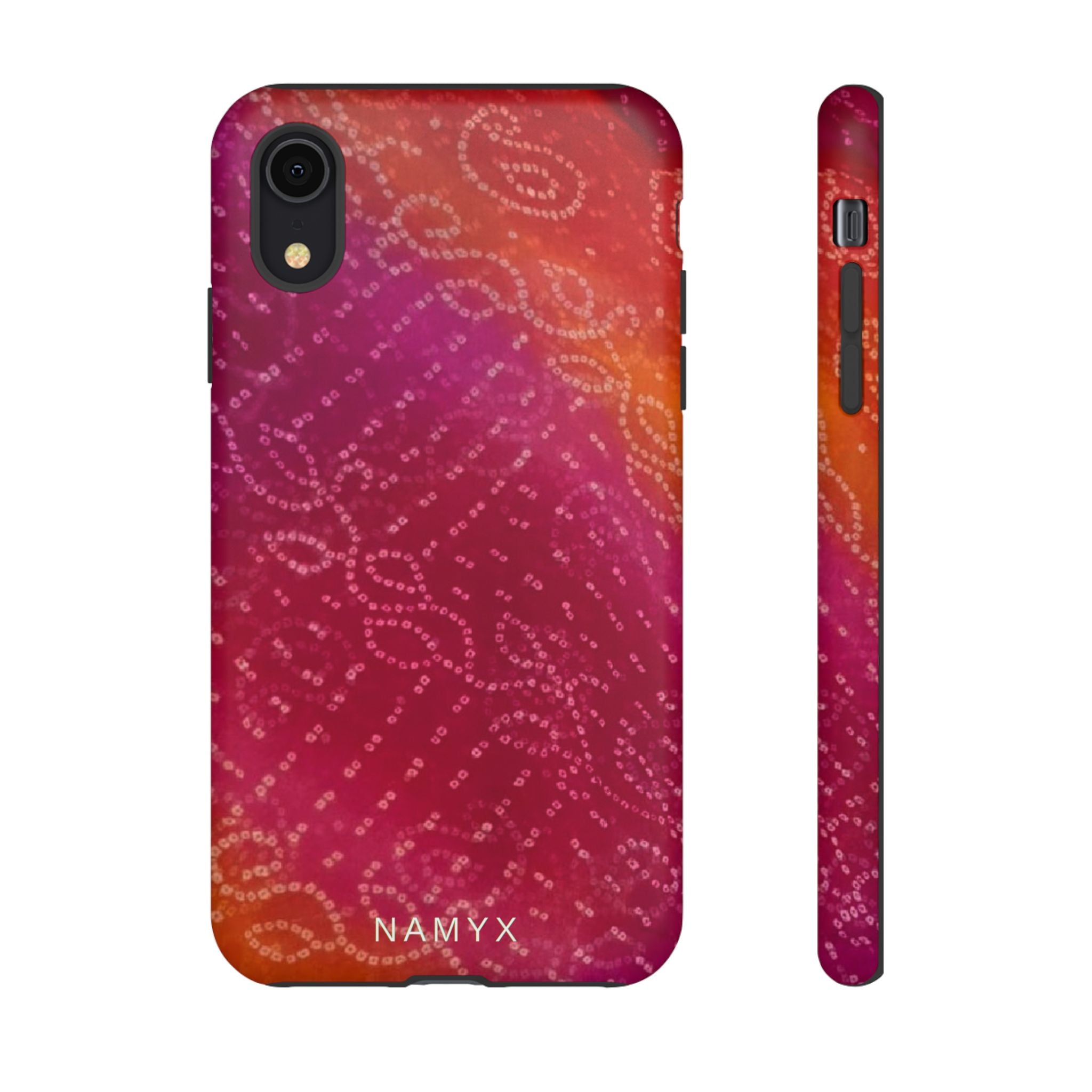 Floral Bandana Tough Case — Protective Phone Case with Pink Orange Paisley Design