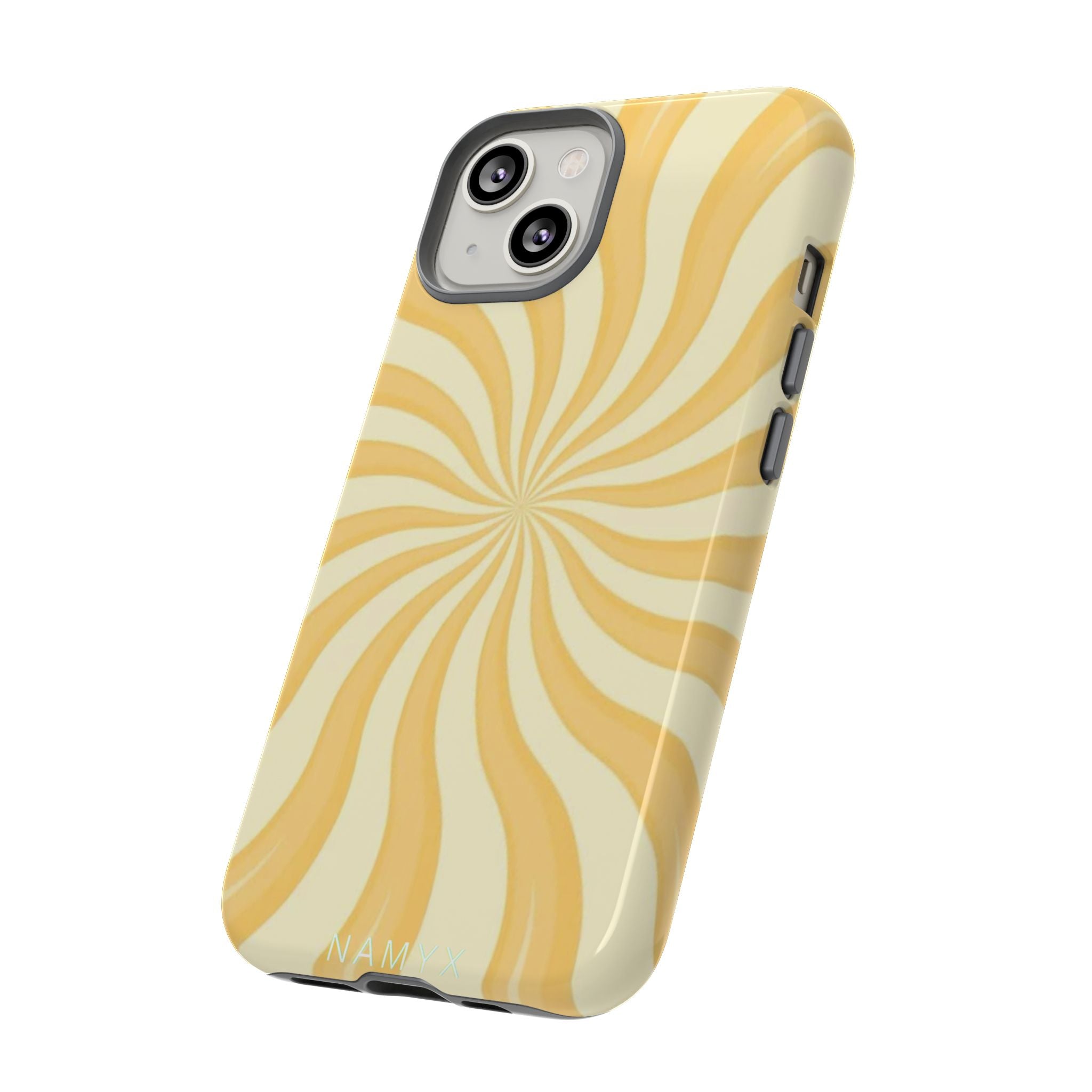 Phone Case — Retro Yellow Swirl Tough Protective Cover