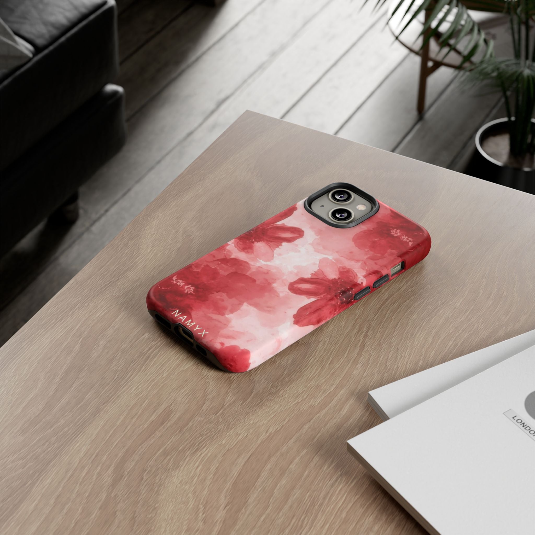 Floral Red Watercolor Tough Phone Case