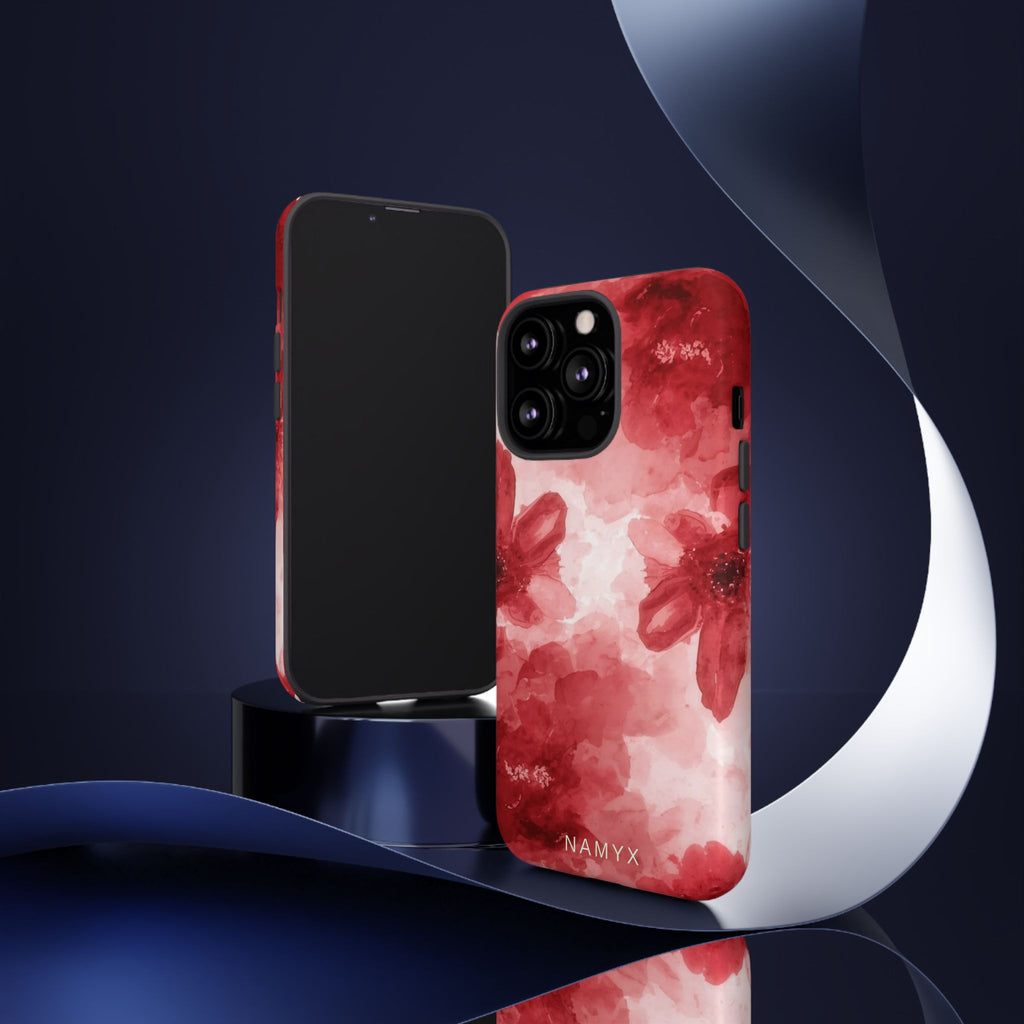 Floral Red Watercolor Tough Phone Case