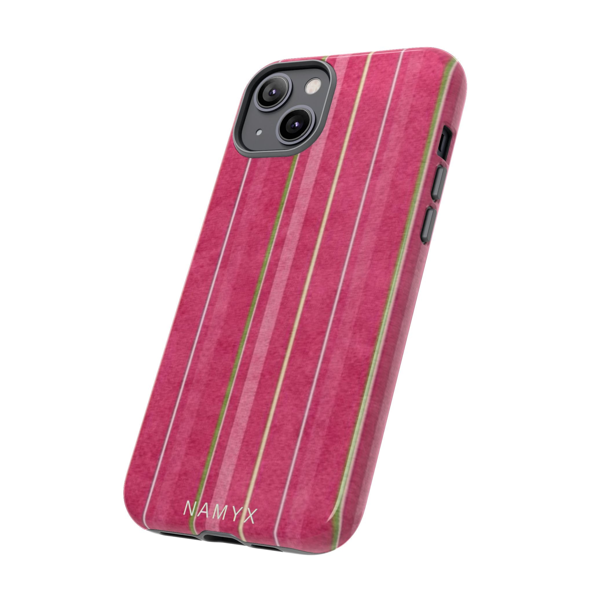 Pink Vertical Stripe Tough Phone Case — Durable Protective iPhone Cover with Subtle Vintage Stripes