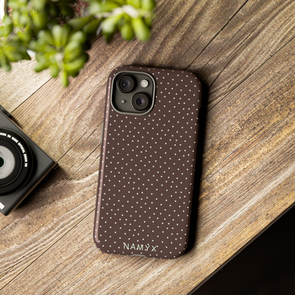 Brown Polka Dot Tough Phone Case - Slim Protective iPhone Cover