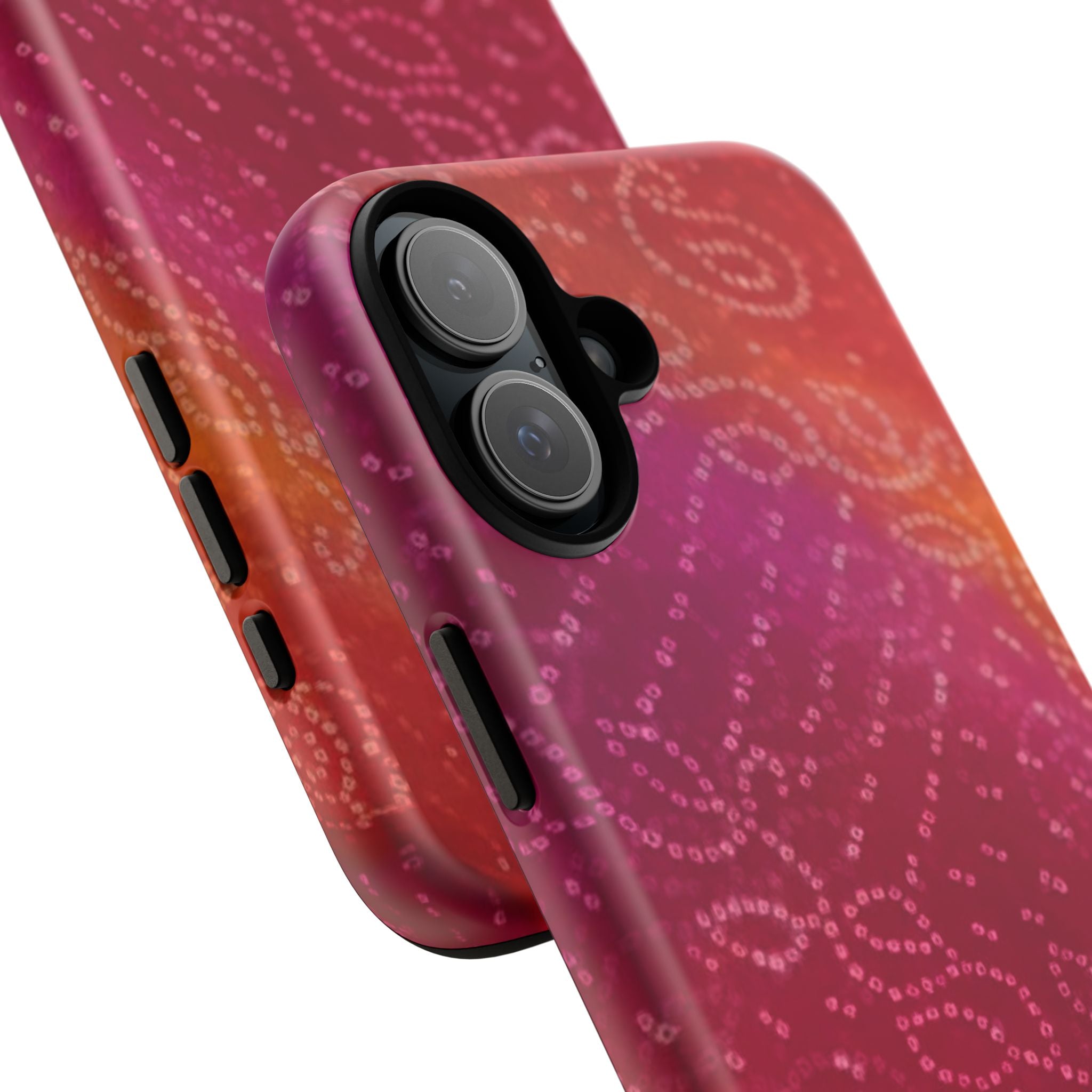 Floral Bandana Tough Case — Protective Phone Case with Pink Orange Paisley Design