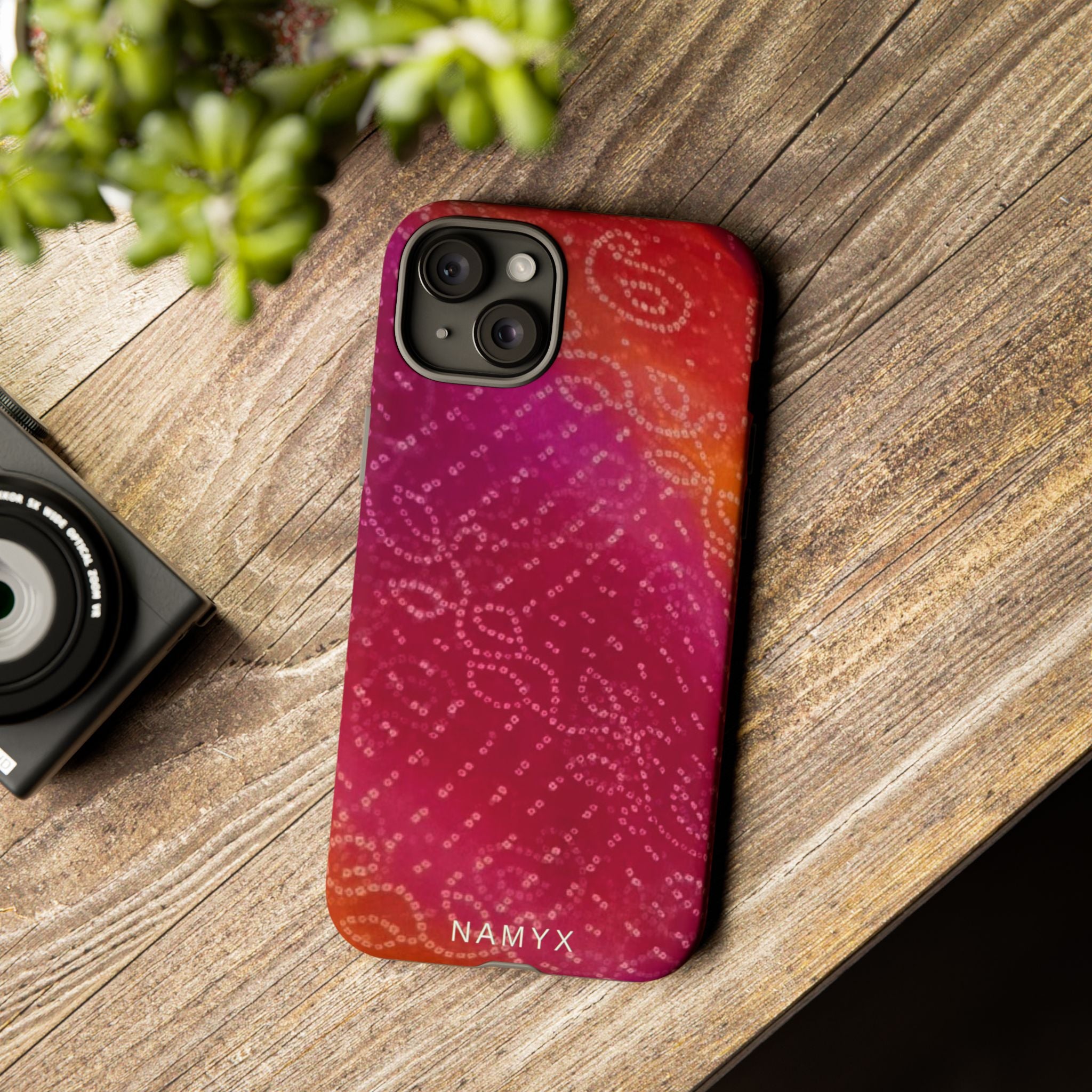 Floral Bandana Tough Case — Protective Phone Case with Pink Orange Paisley Design