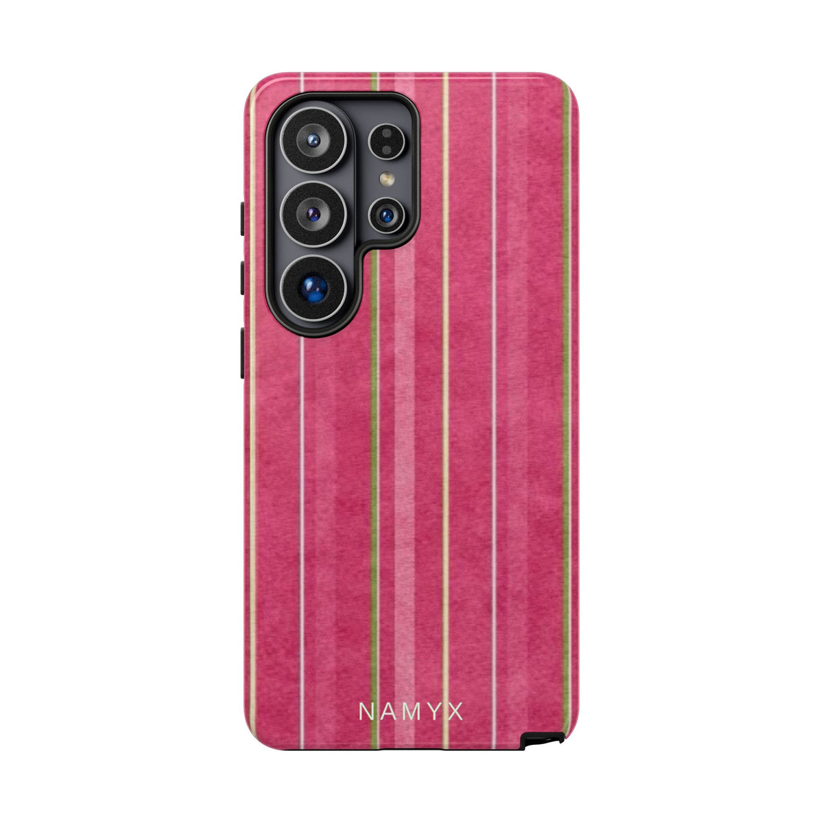 Pink Vertical Stripe Tough Phone Case — Durable Protective iPhone Cover with Subtle Vintage Stripes