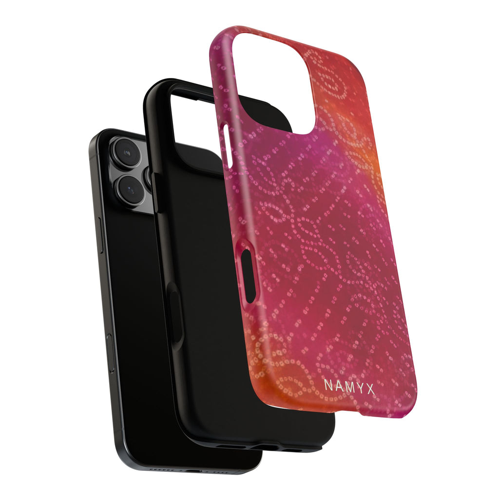 Floral Bandana Tough Case — Protective Phone Case with Pink Orange Paisley Design