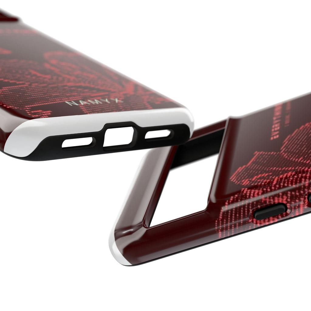 Floral Tough Phone Case — 'Everything' Burgundy Protective Cover