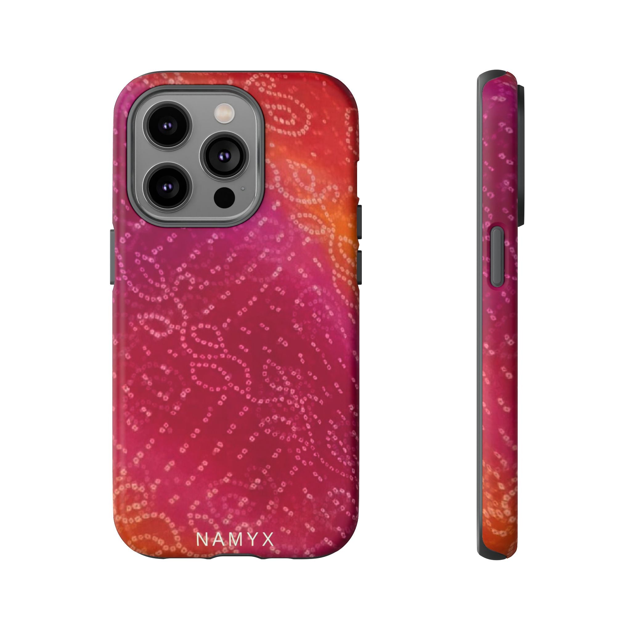 Floral Bandana Tough Case — Protective Phone Case with Pink Orange Paisley Design