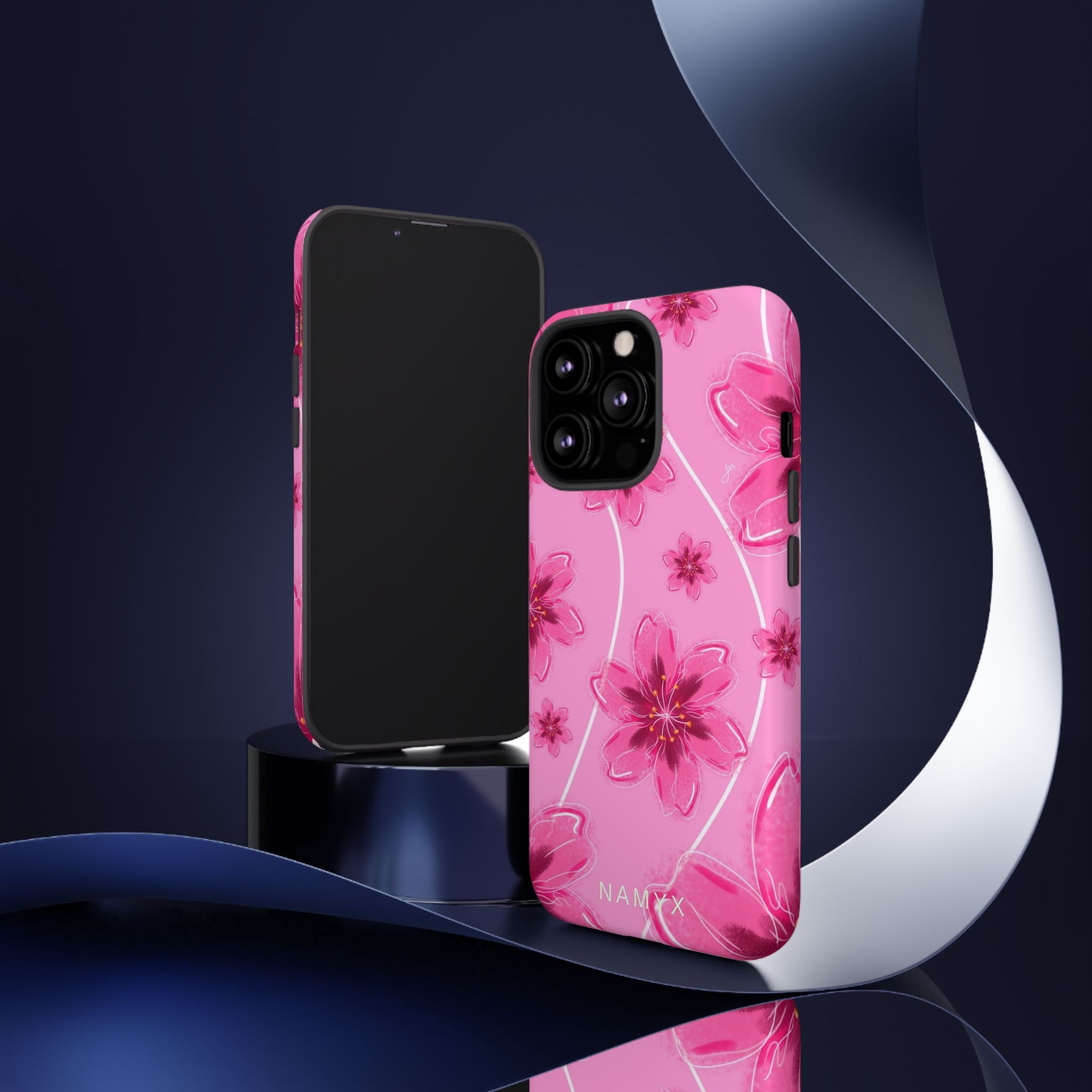 Pink Cherry Blossom Tough Phone Case — Floral Protective Cover